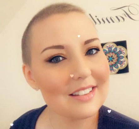 Beckii during her chemotherapy treatment at the Christie Hospital in Manchester