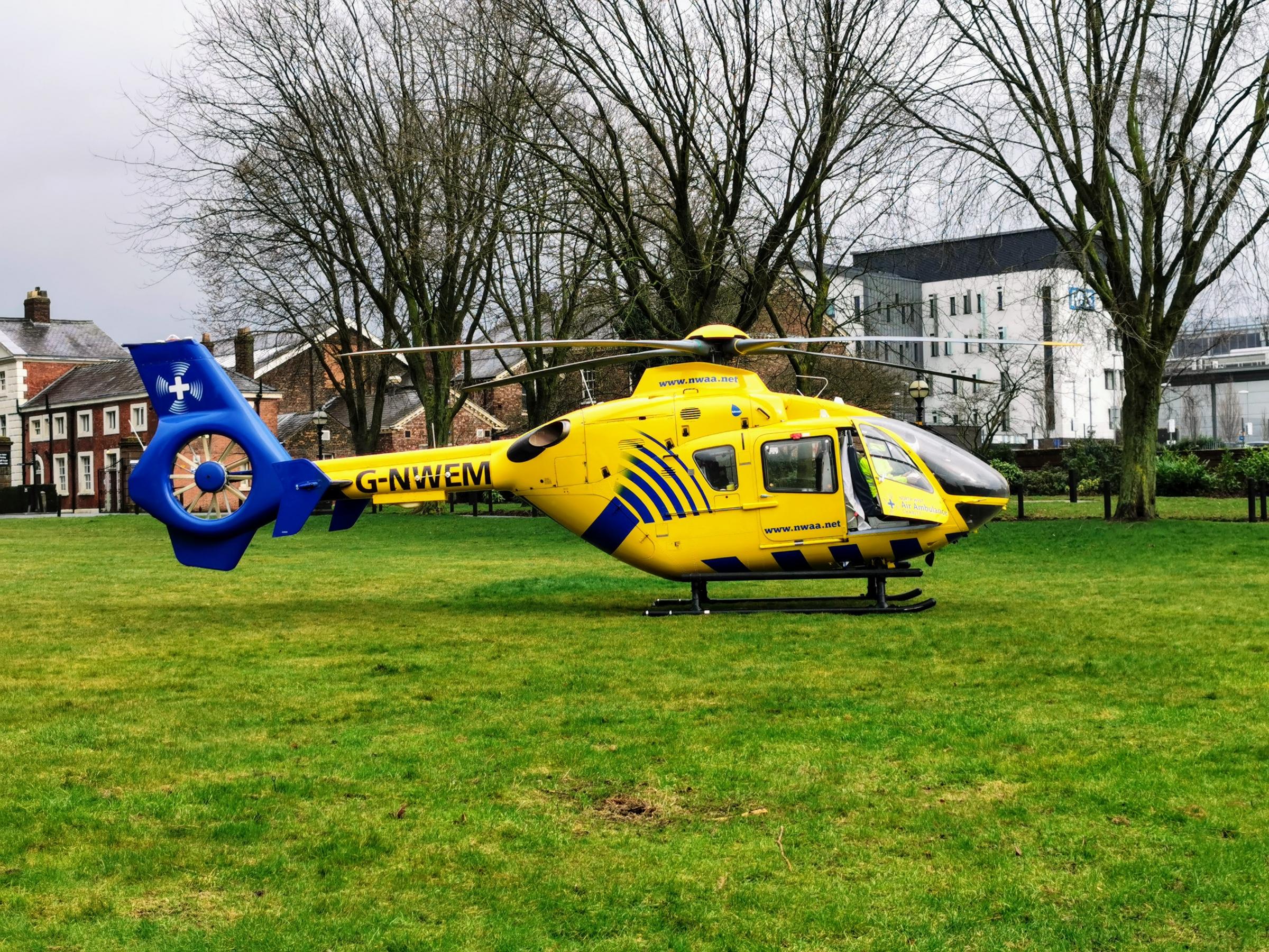 An air ambulance responded - picture by Geoff Coppenhall