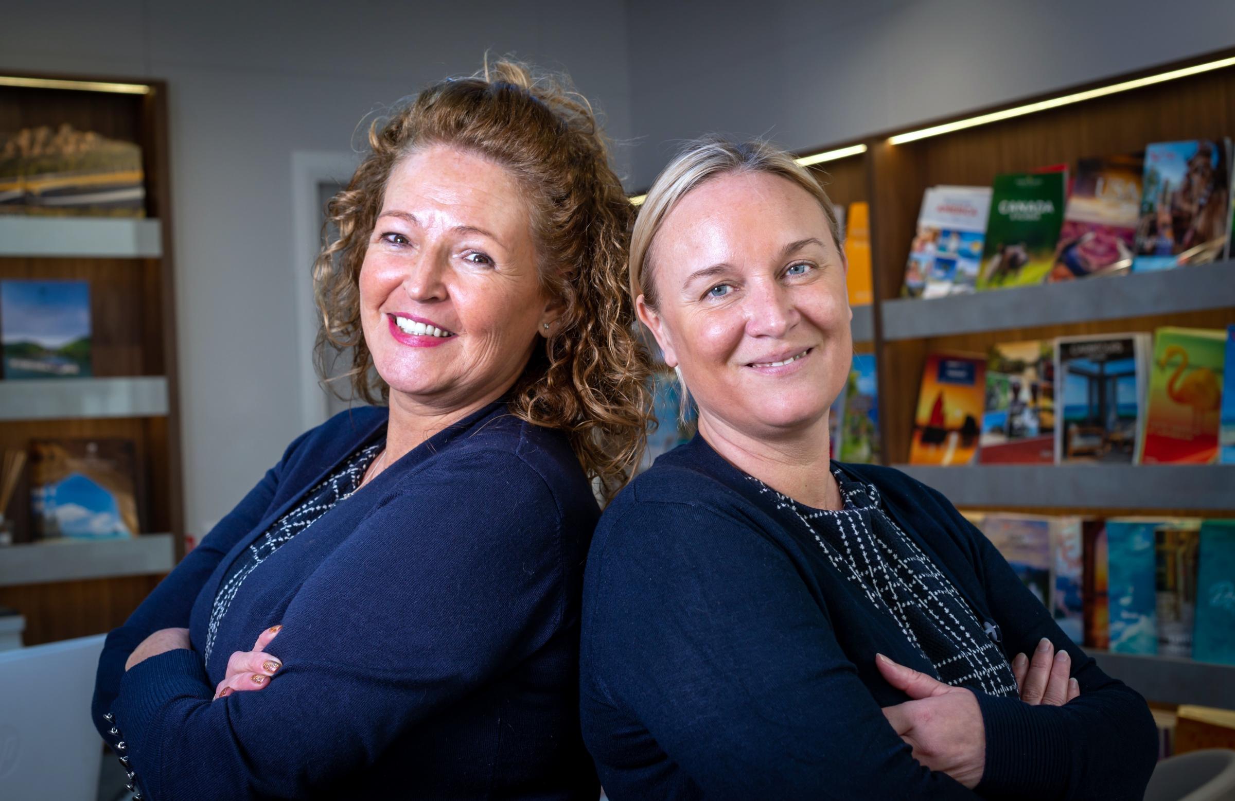 Claire Milby and Lisa Barnes who own Travel The Globe