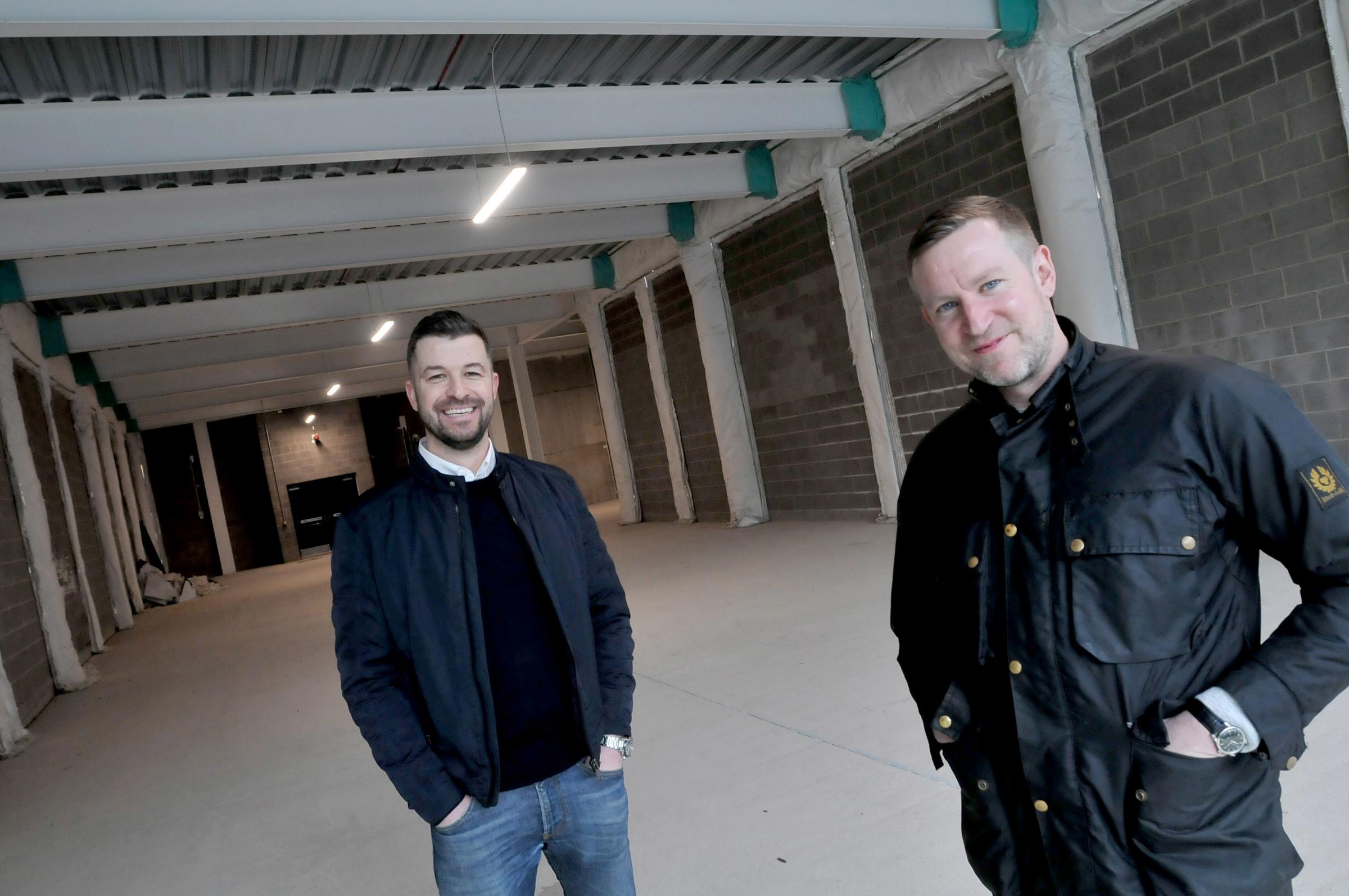 Tom and James inside the space that they want to transform into a New-York inspired eatery