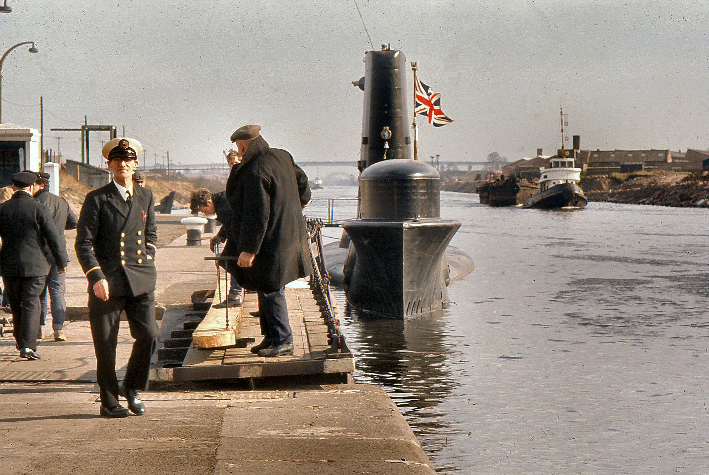 Submarines were spotted on the Manchester Ship Canal at Latchford Locks in the 1960s (Images: Eddie Whitham)