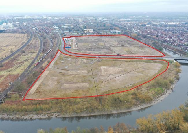 The site of the development next to the River Mersey