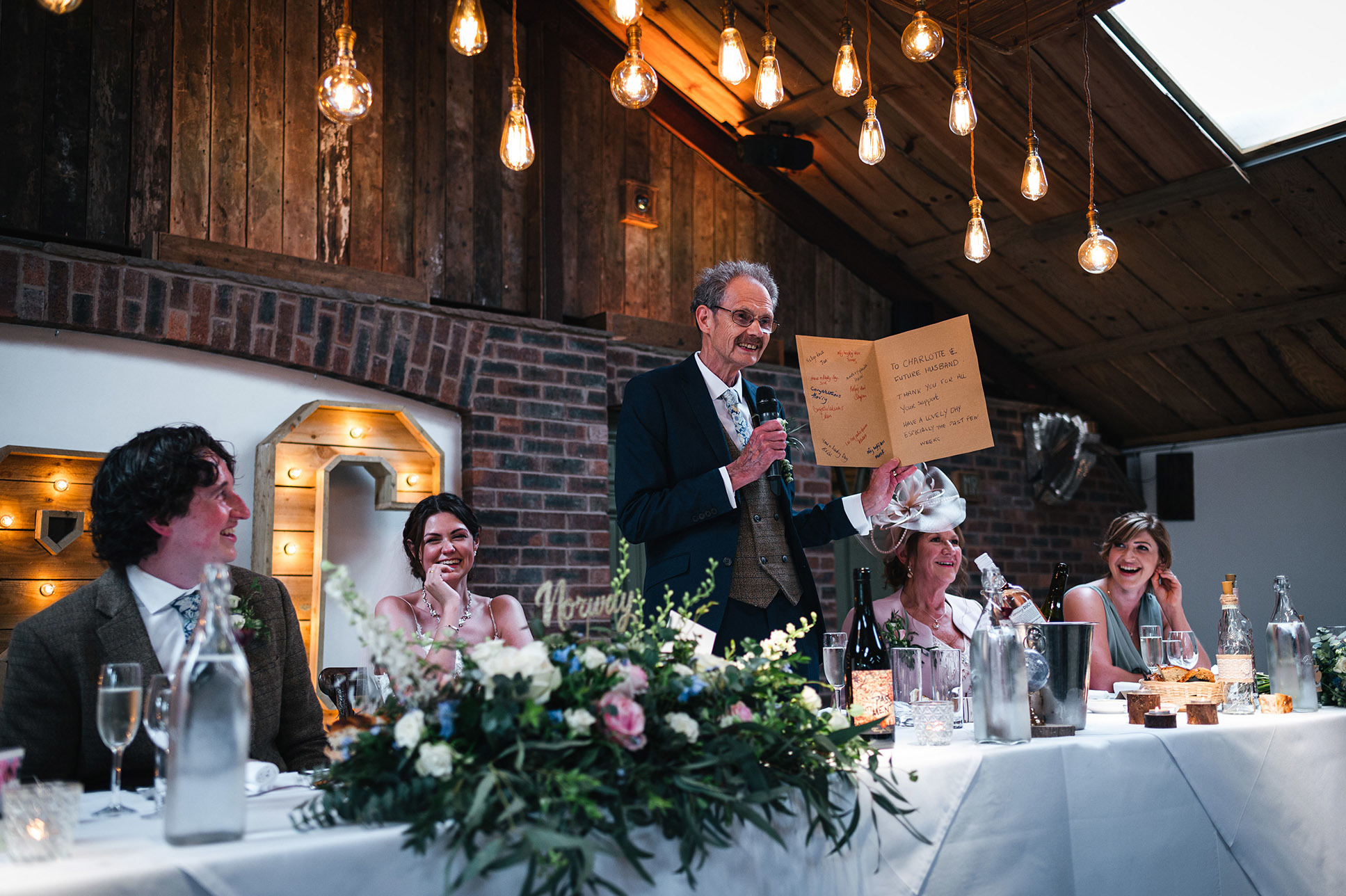 Emotional speeches at the wedding breakfast