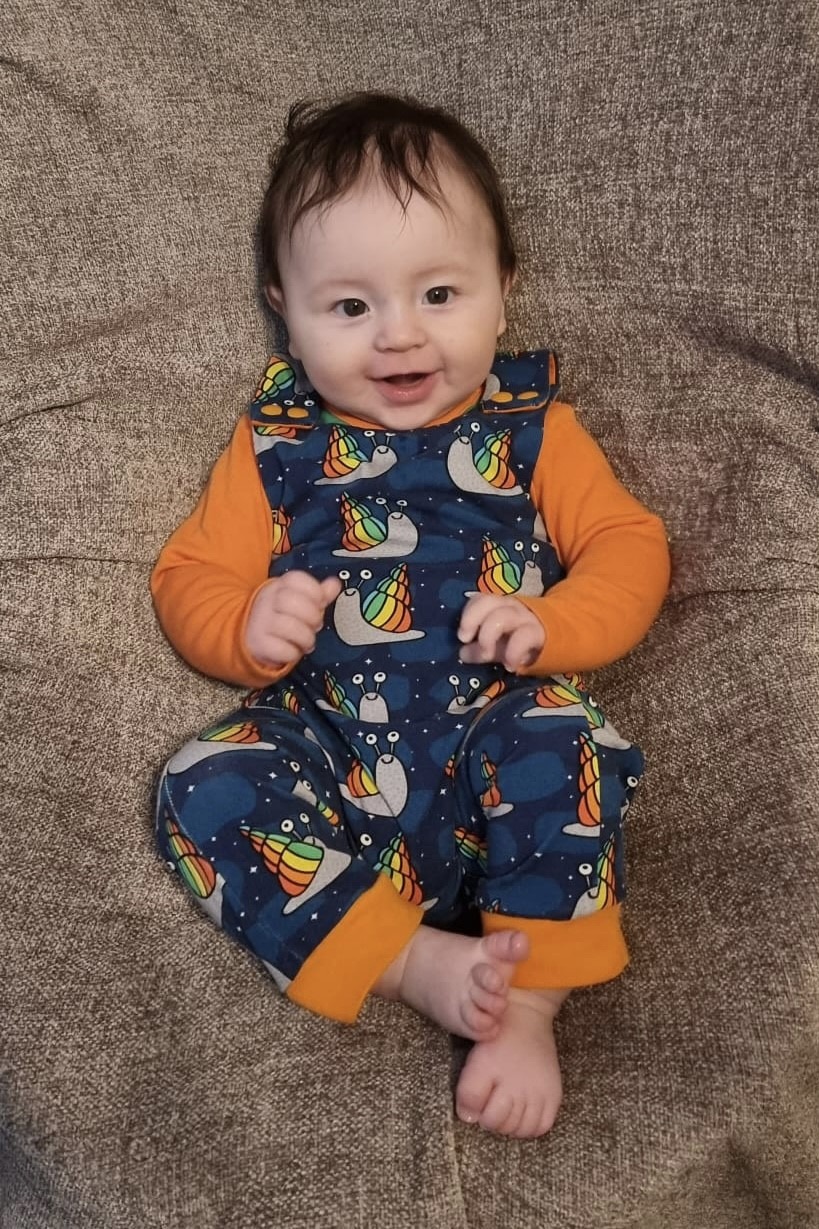 Arthur modelling an outfit from Pumpkin & Bear - Handmade Childrenswear