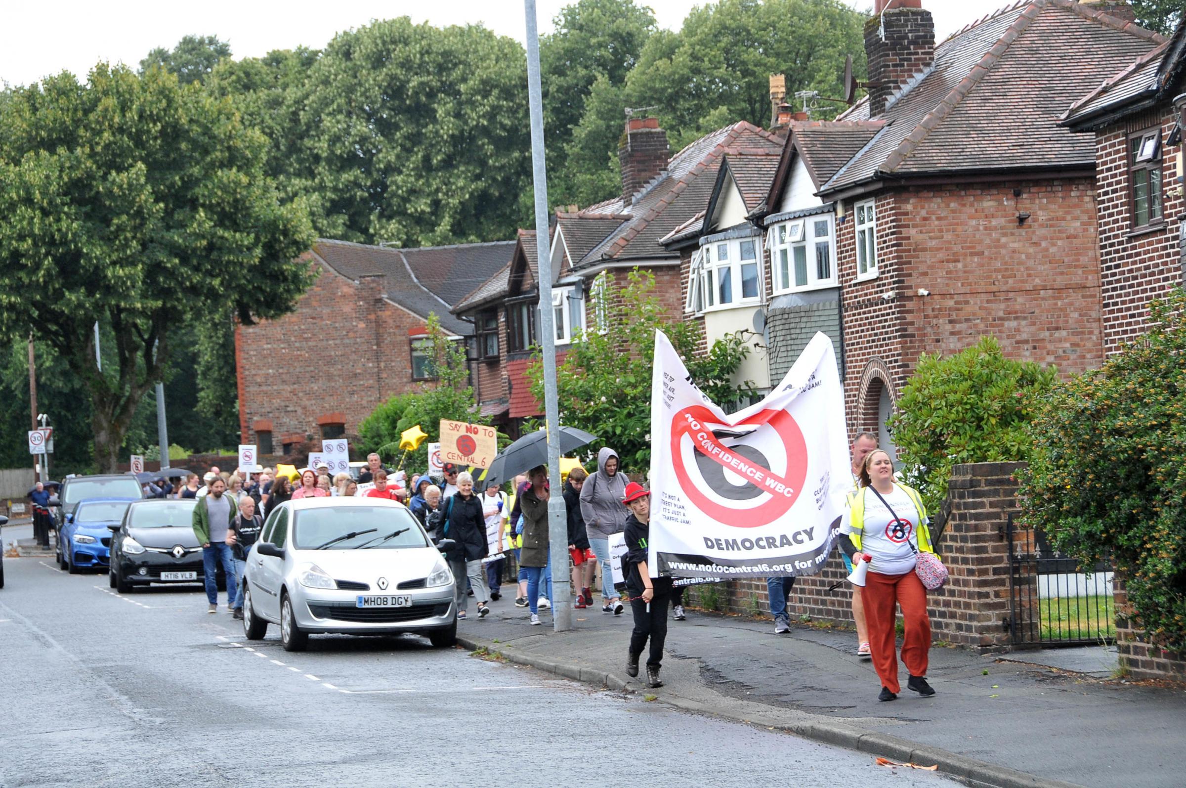 Residents during a previous protest against the Central 6 Roads Plan