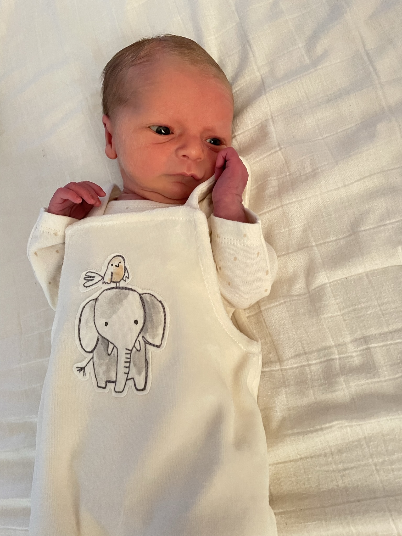 Jude Benjamin George Knox, from Newton-le-Willows, born October 1, weighing 6lb 3oz