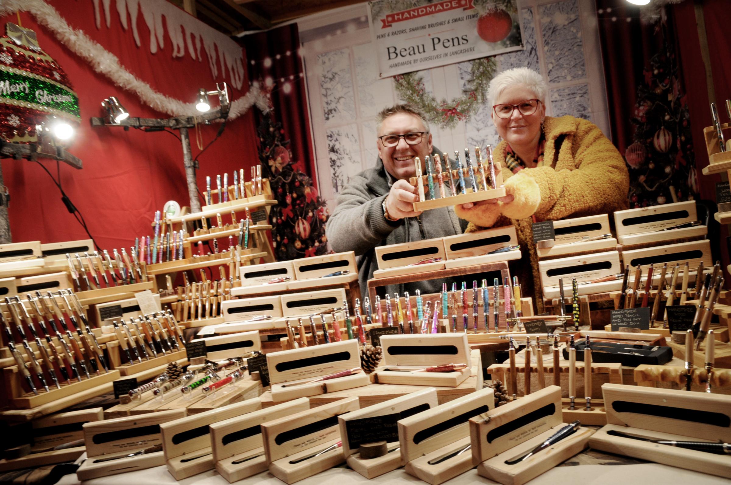 Richard and Janine Calert have a stall at the Christmas Village