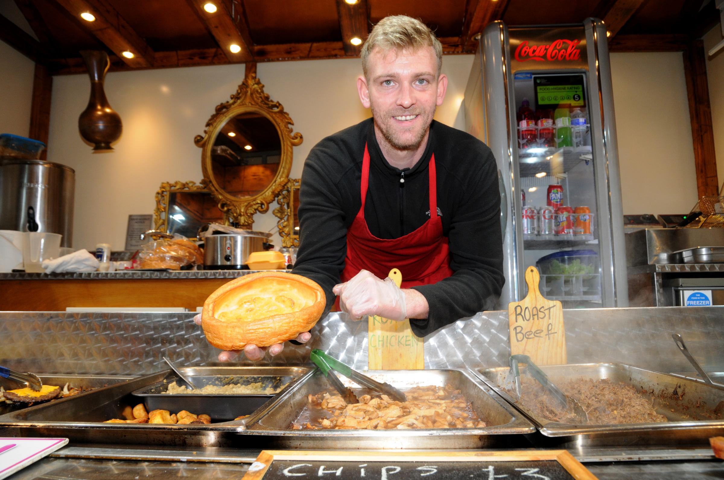 Lucas Garner is serving up Yorkshire pudding wraps