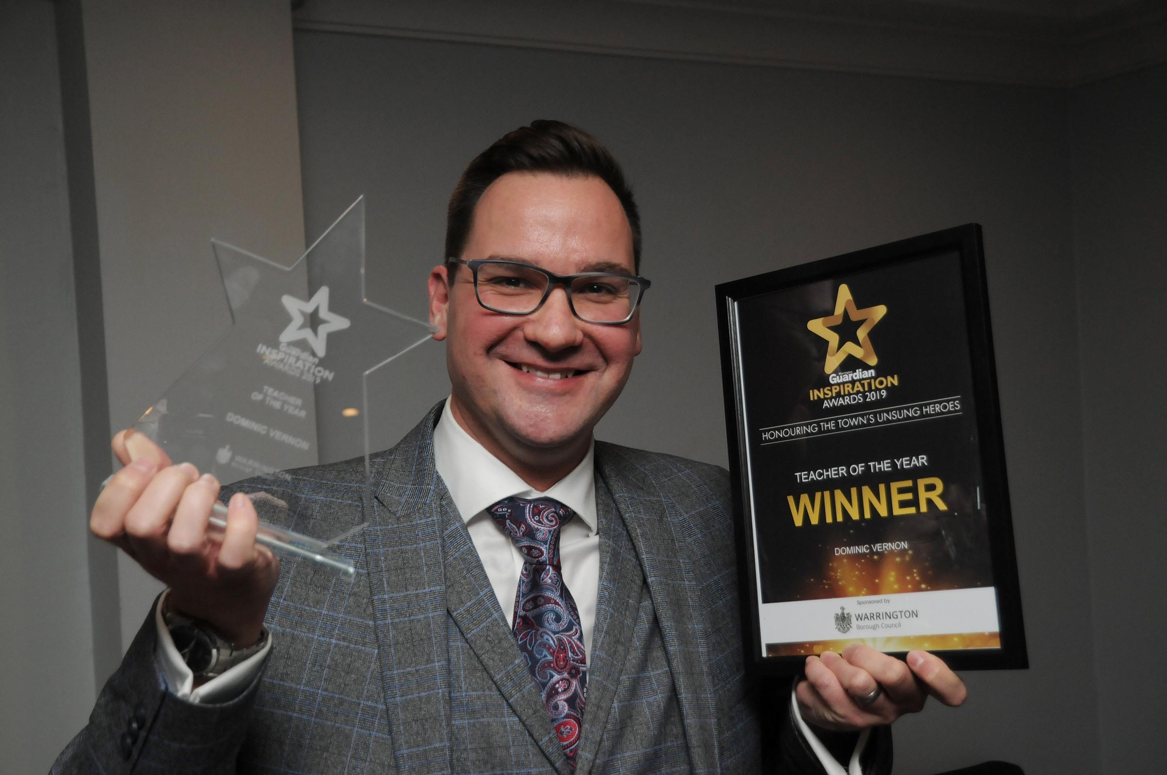 St Vincents Dominic Vernon was Teacher of the Year 2019