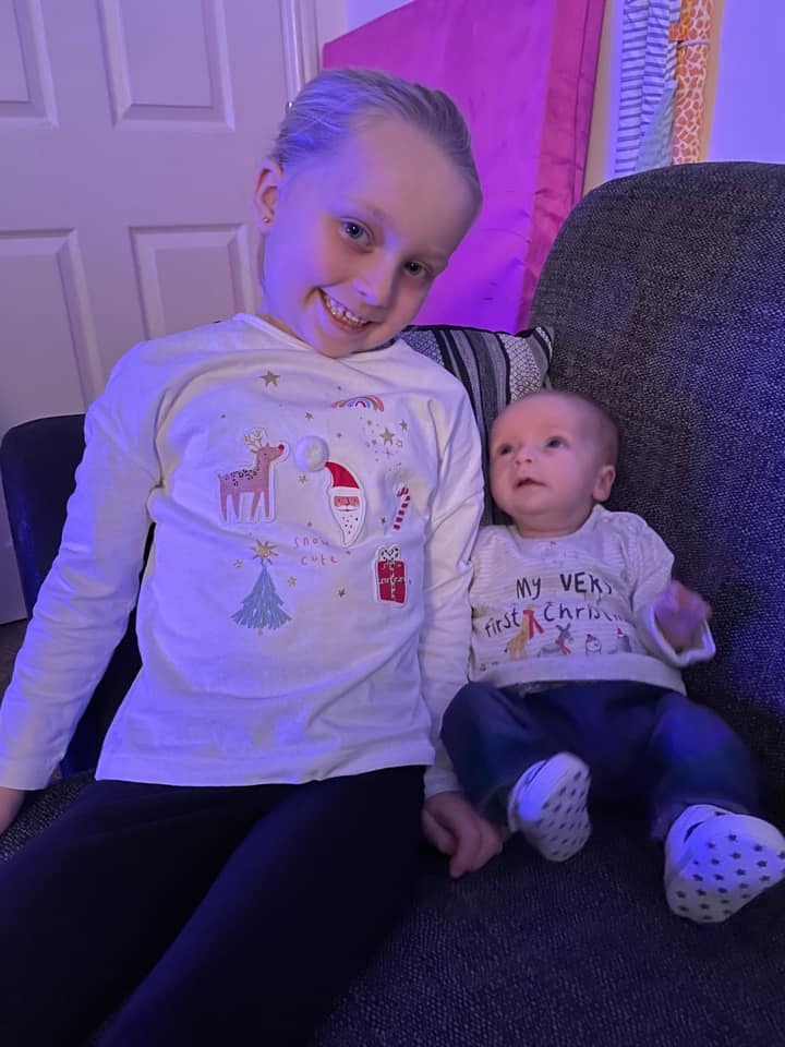 Claire Knox shared this photo of her two little ones supporting Christmas jumper day