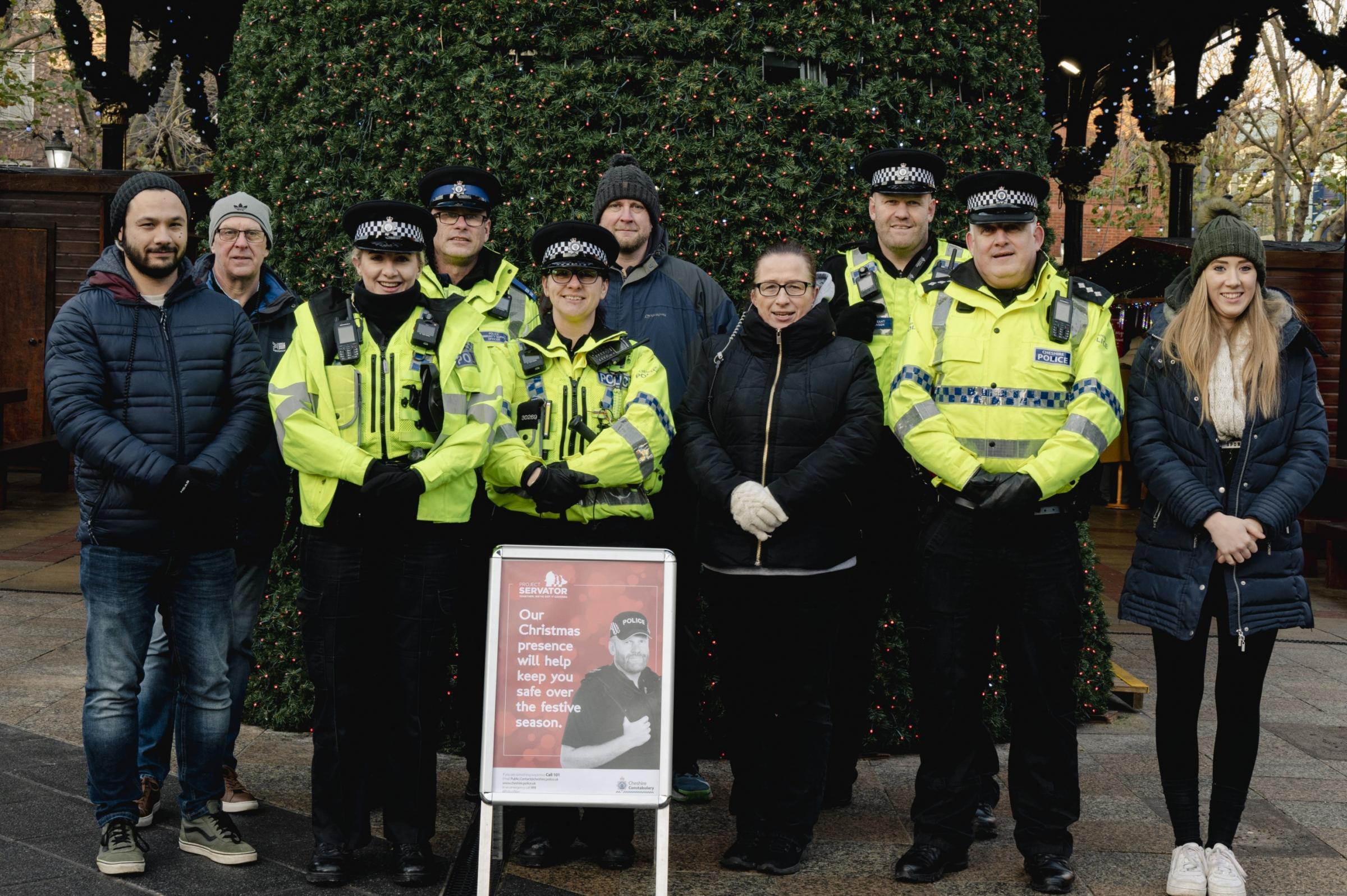 Police on patrol in Warrington town centre as part of Project Servator