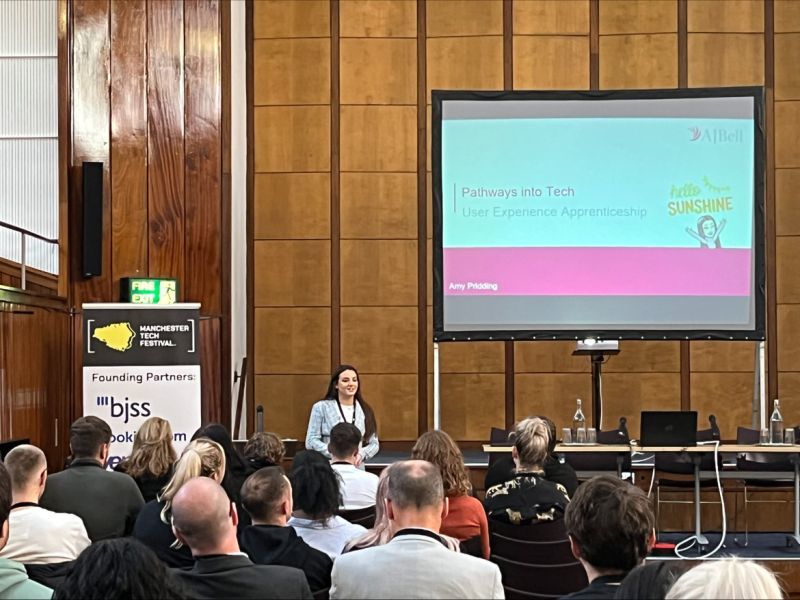 Amy gave a presentation in front of dozens of attendees at Manchester Tech Festival