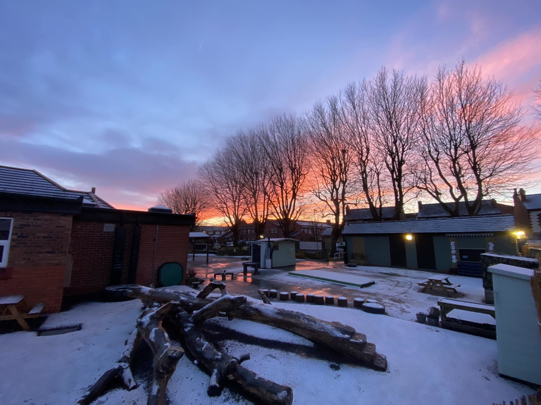 Winter sunrise over the snow in Latchford by David Noble