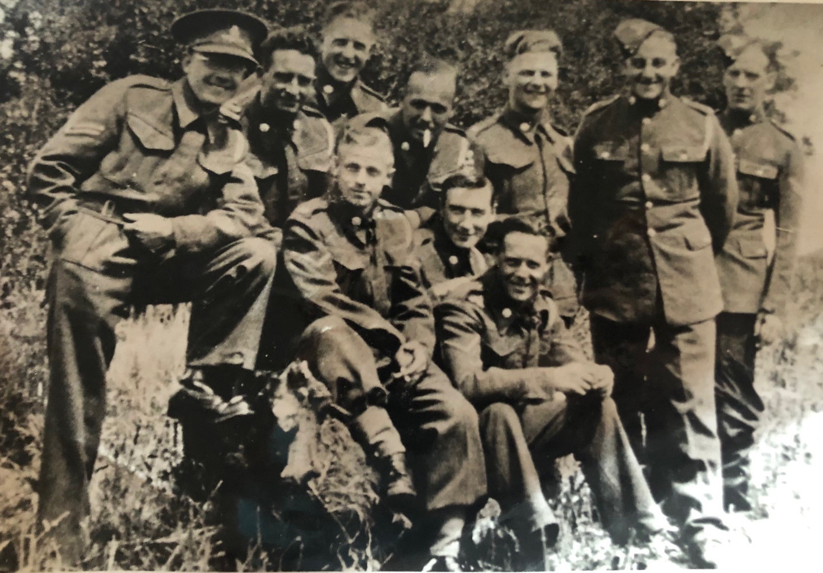 Joe, who took the photo, served in the military with Dads Army star Arthur Lowe (far left)