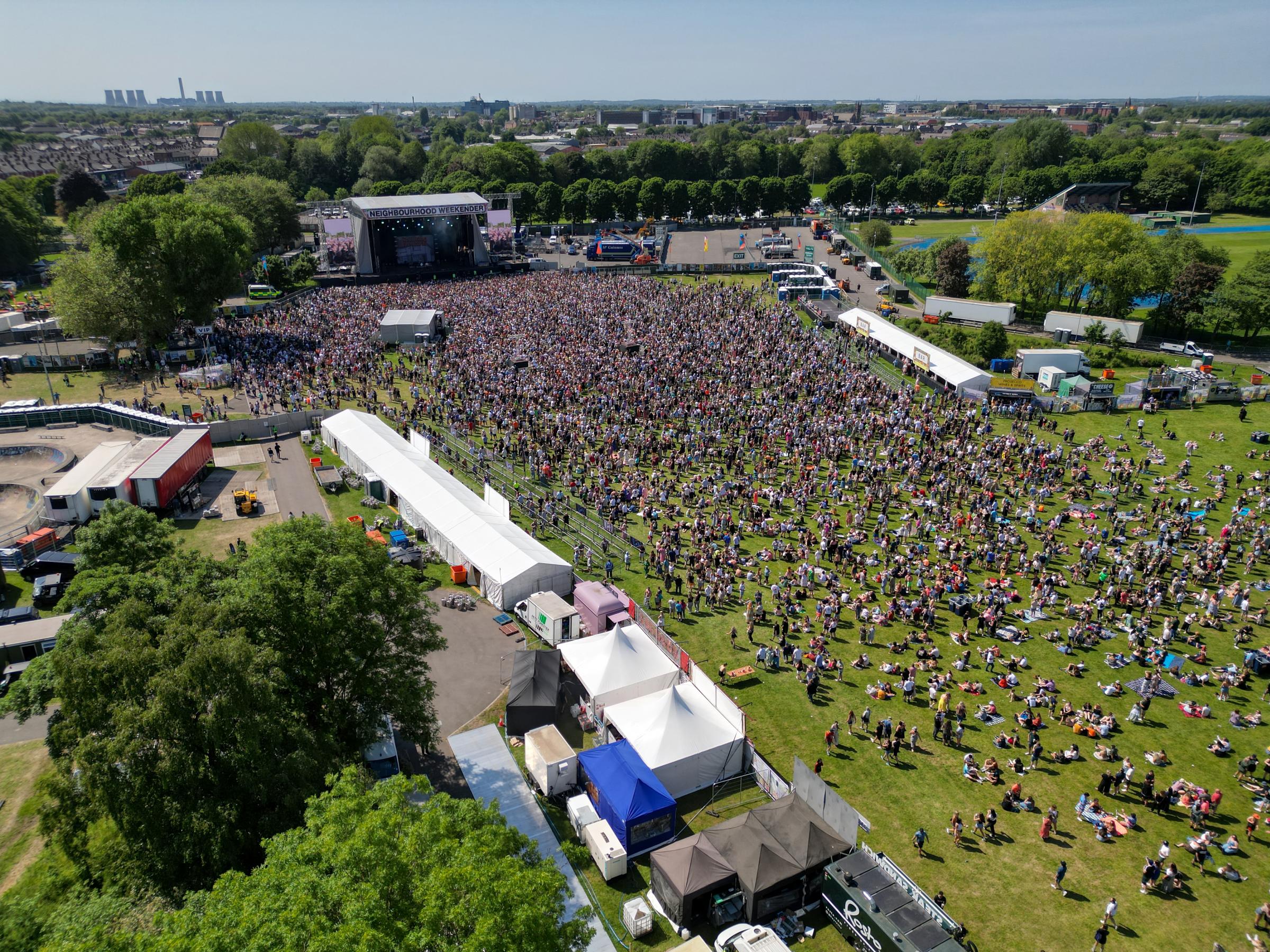 Aerial photos of Neighbourhood Weekender 2023 in Victoria Park