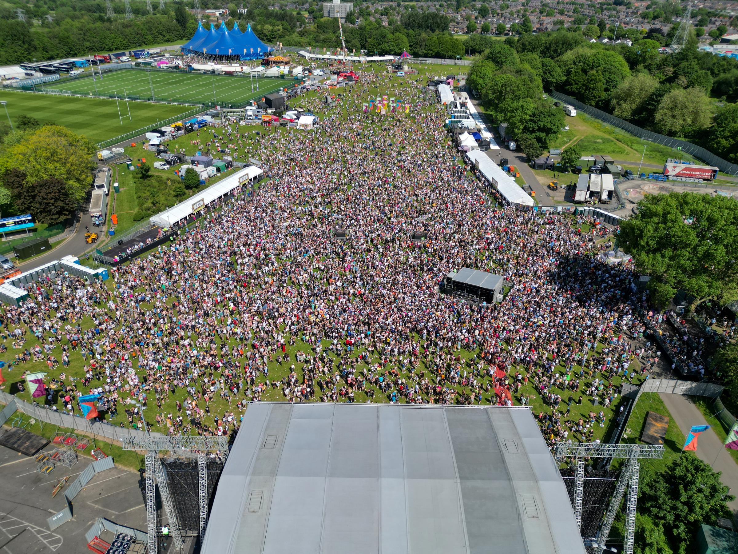 Aerial photos of Neighbourhood Weekender 2023 in Victoria Park