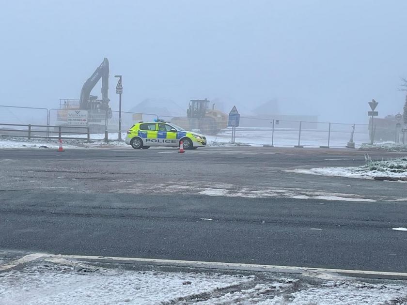 Police at the scene on the day of the fire