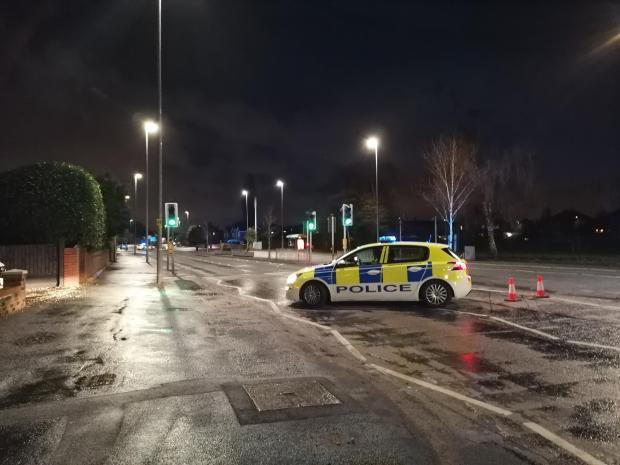 Police at the scene of the incident on Warrington Road in Penketh