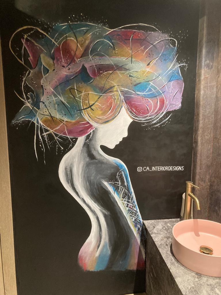 Caroline Ascrofts artwork in the ladies toilets