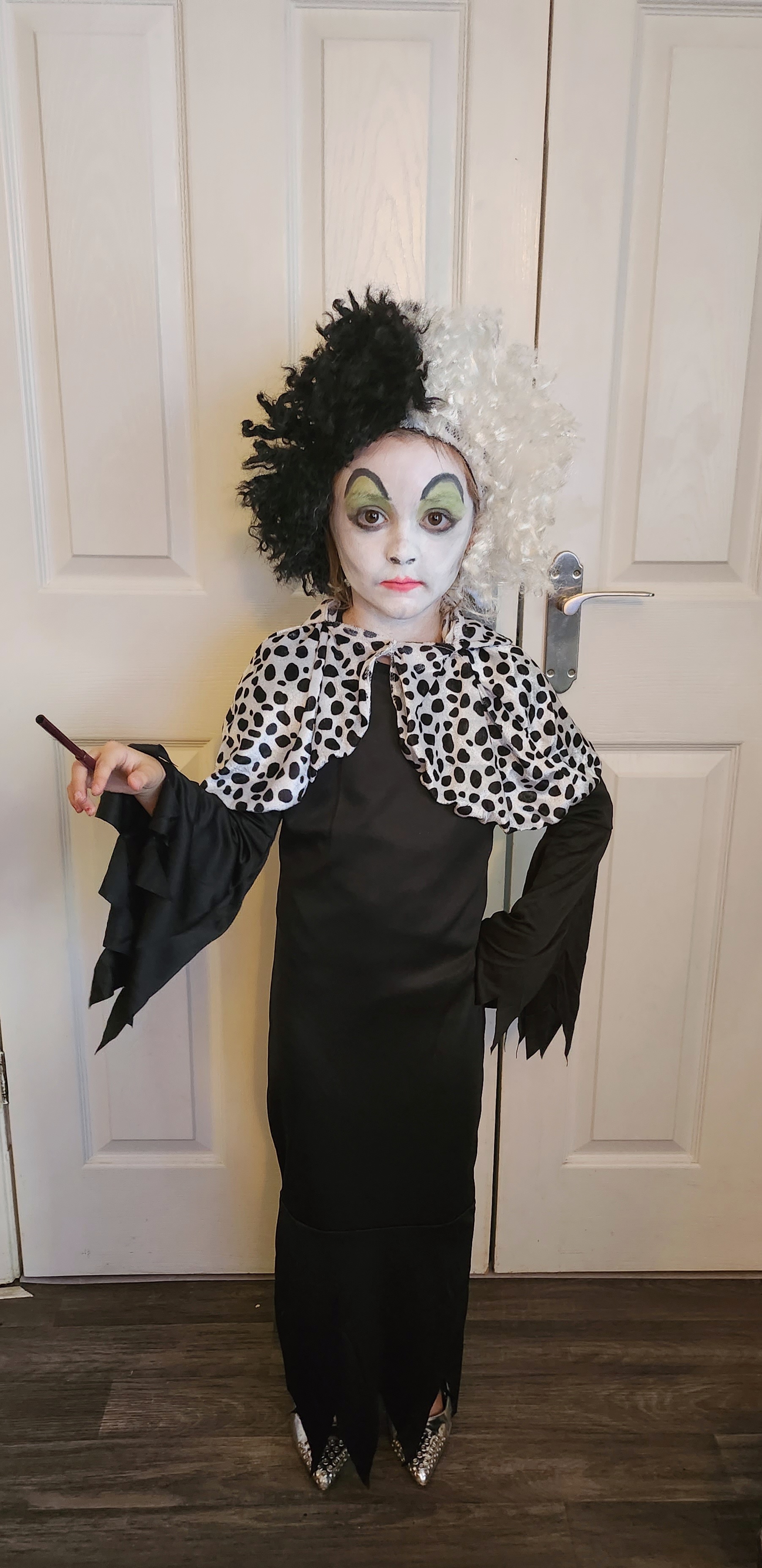 Elsie Quick, aged six, as Cruella De Vil, from Great Sankey