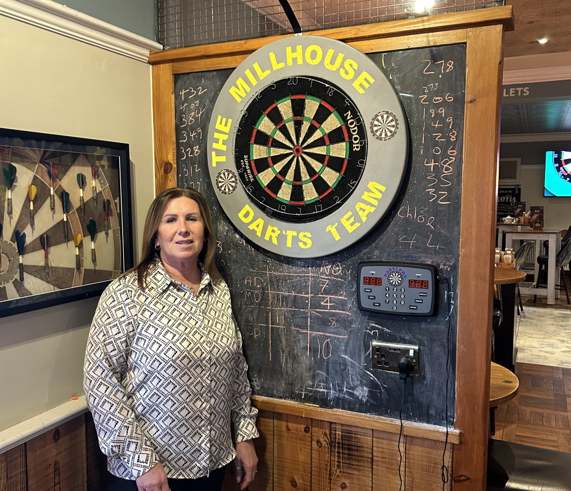 Lisa Leyland, landlady at The Millhouse pub in Cinnamon Brow