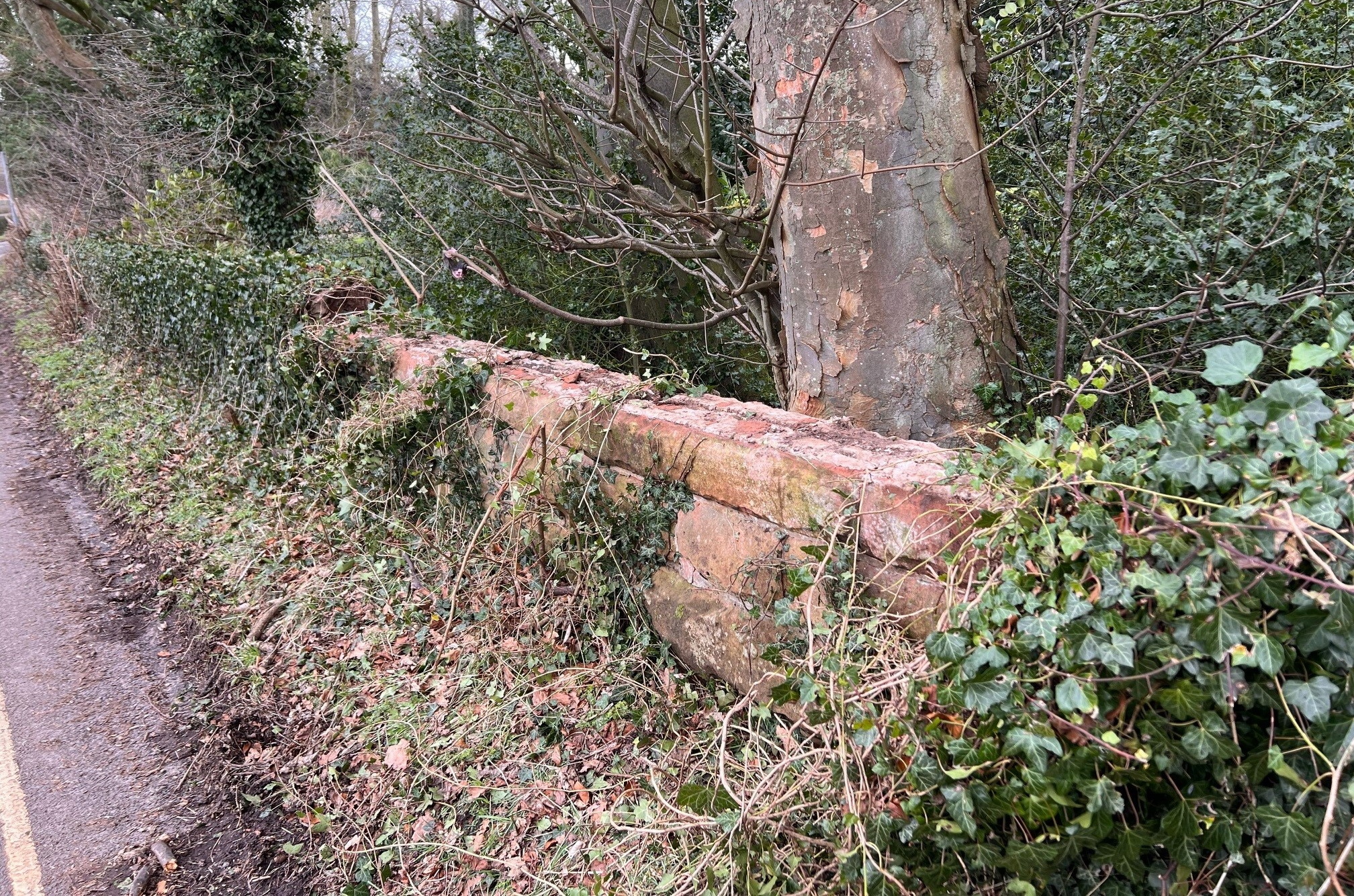 Sections of the historic wall appear to be missing