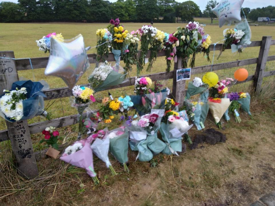 Floral tributes were left at the scene on Holcroft Lane in Culcheth