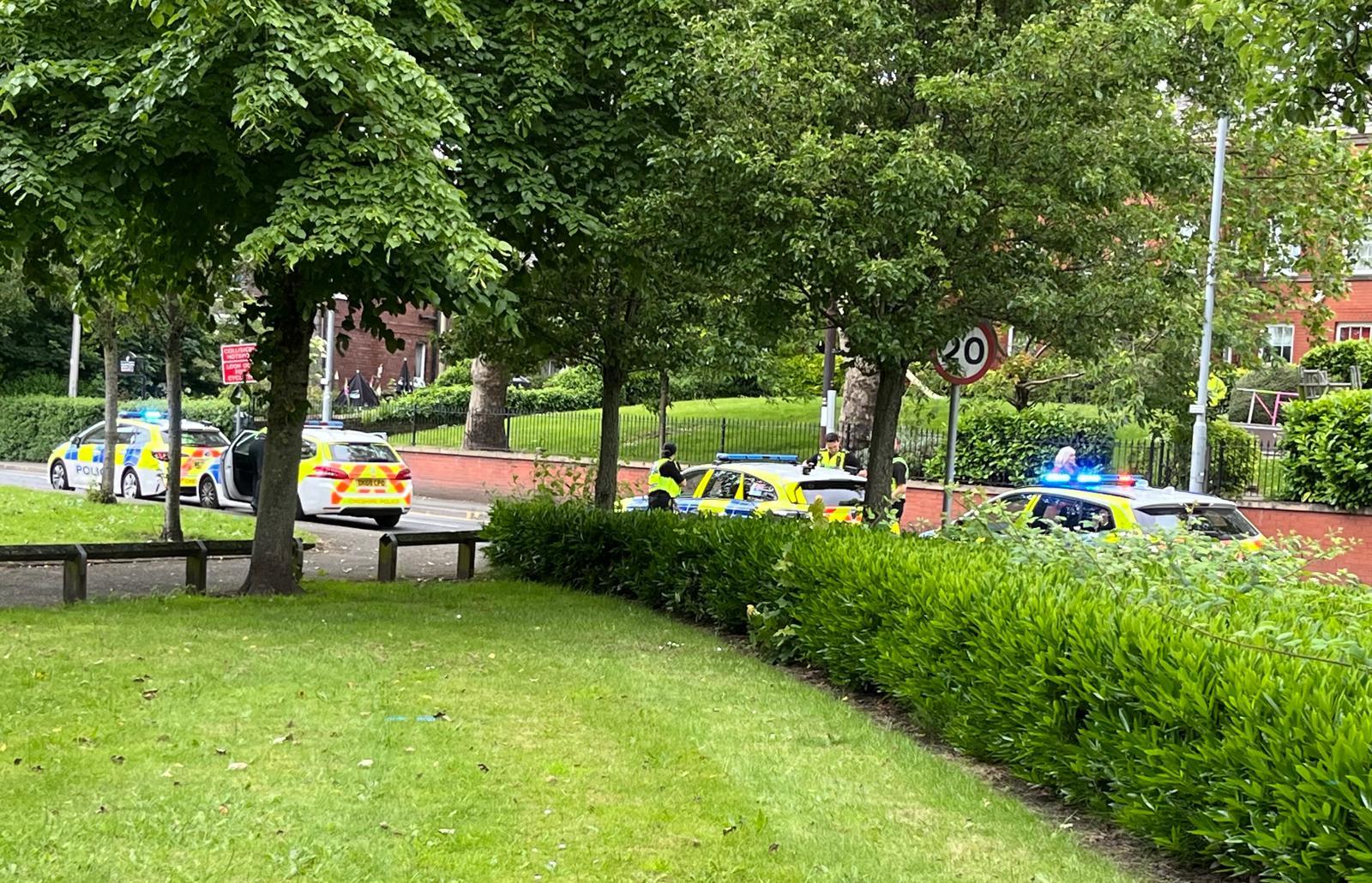 The police presence on Dial Street in the town centre