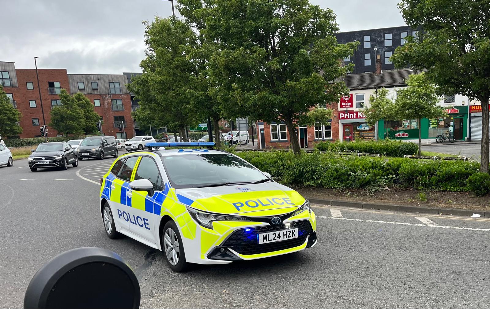 The police presence on Dial Street in the town centre