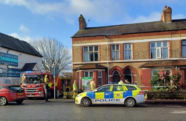 Emergency services in attendance following the incident on Wilderspool Causeway