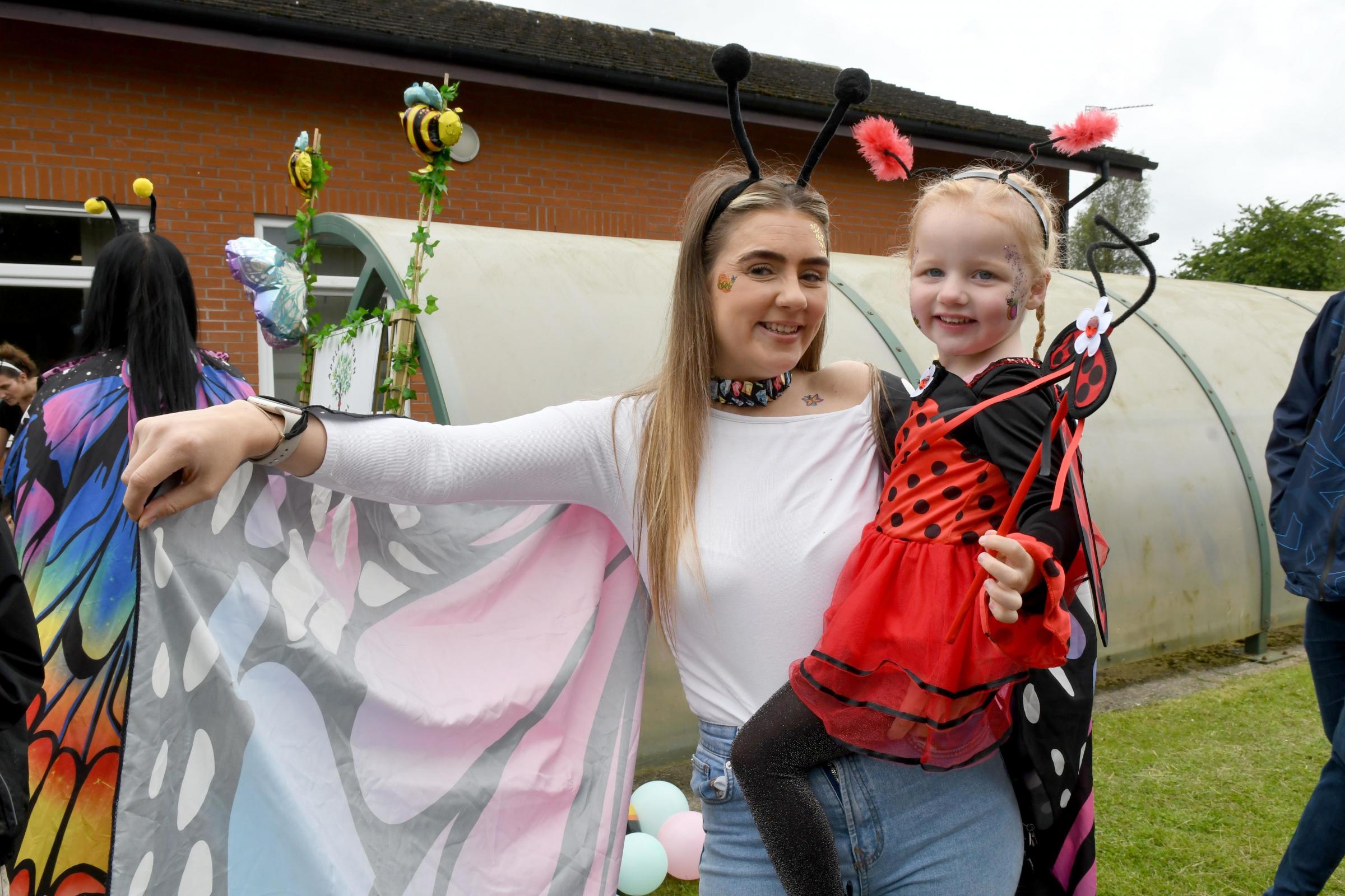 Appleton Thorn Preschool youngster Olivia Chesworth-Bowler with her teacher Molly