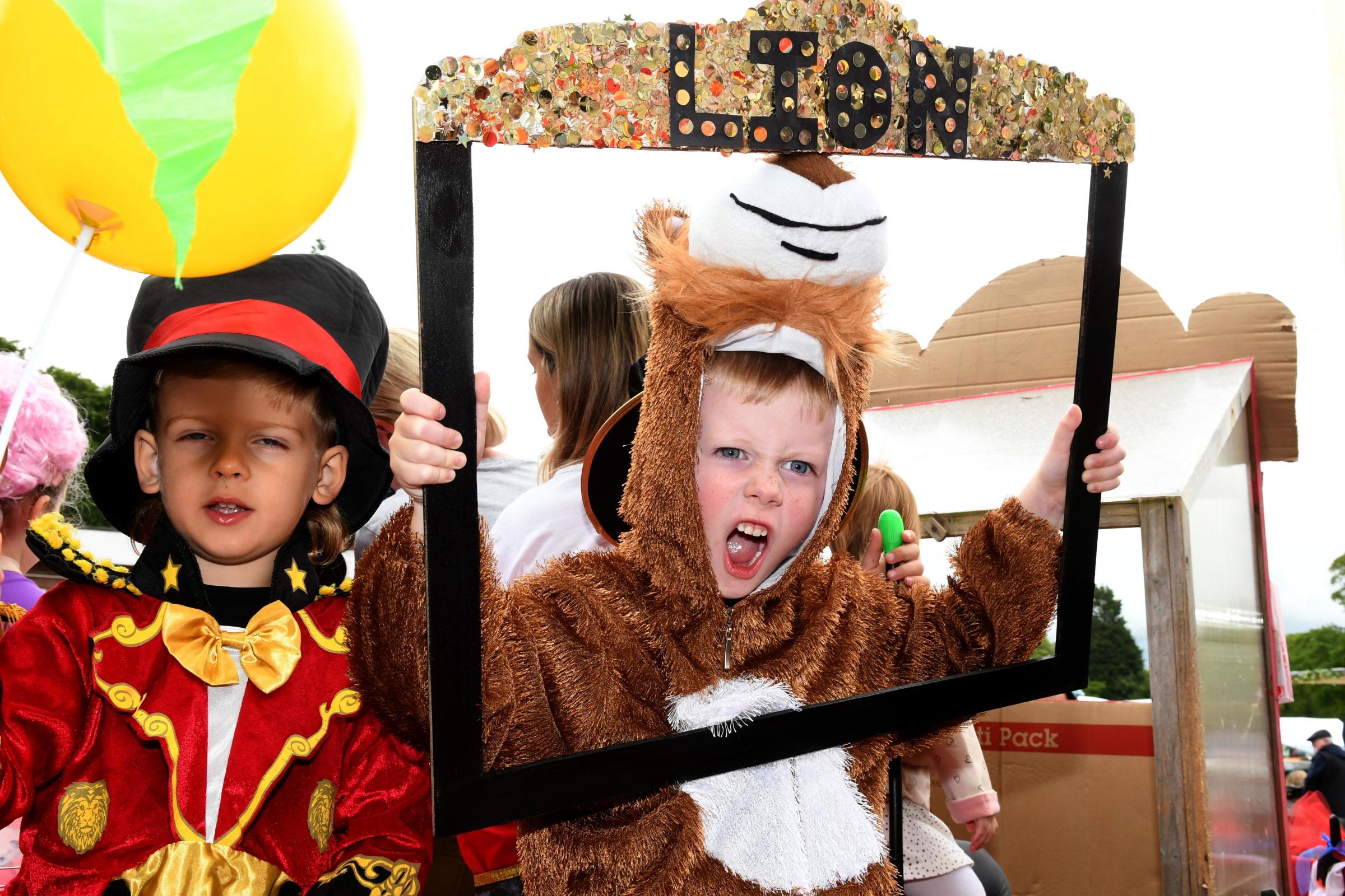 Cole Johnson as a lion in todays procession