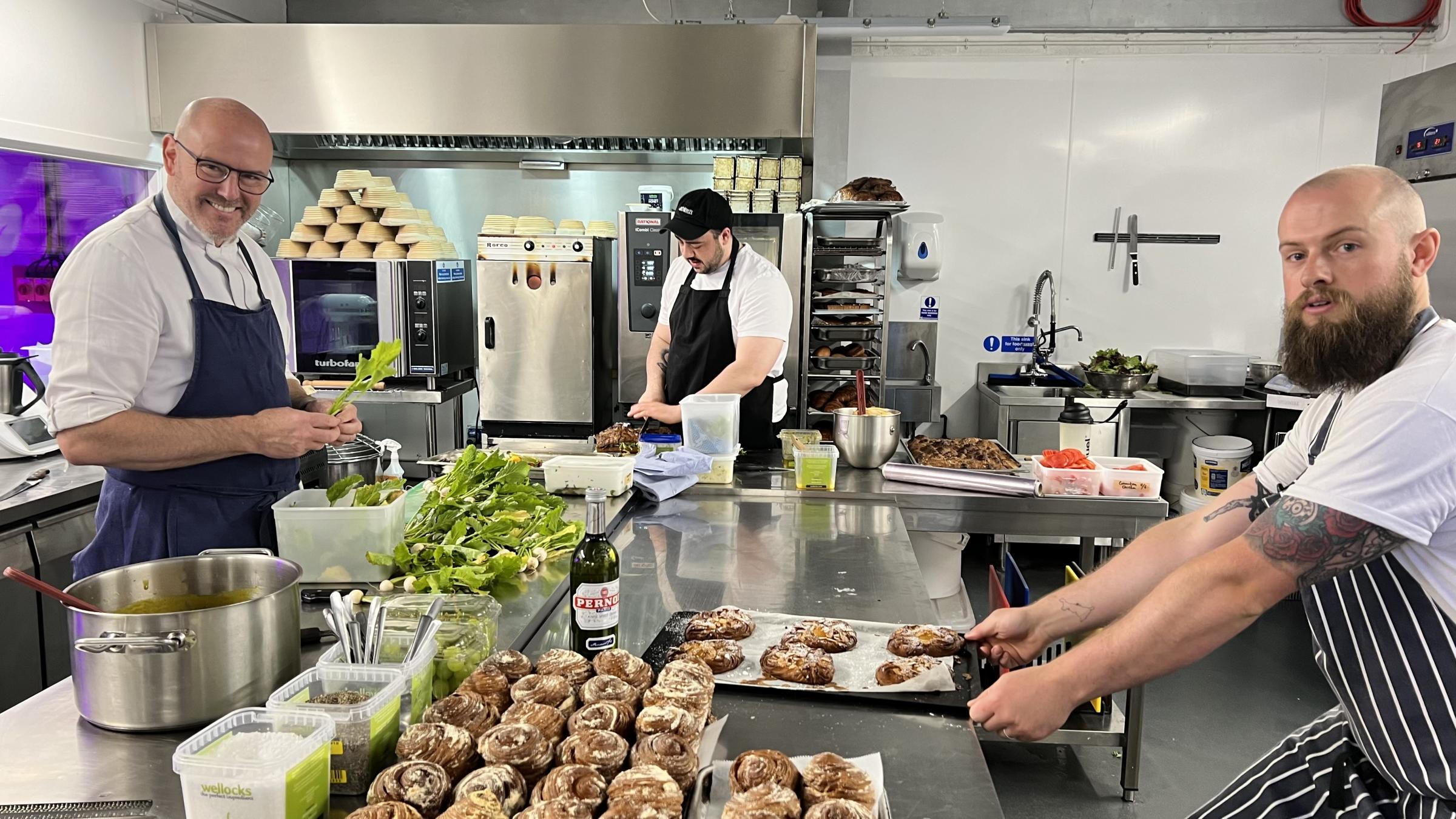 TV chef Aiden Byrne has been working chefs at Growing@Field28 in Daresbury