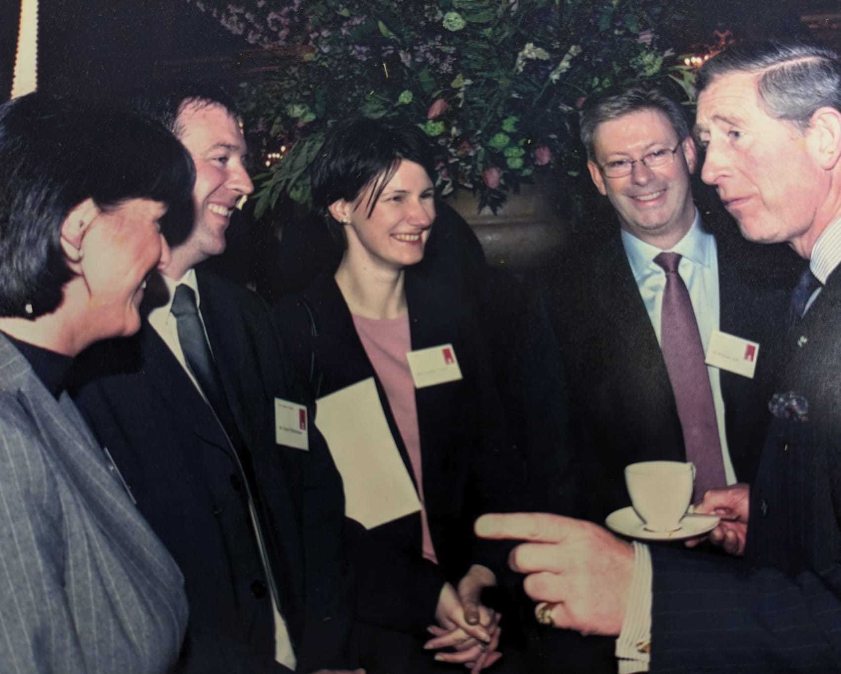 Dave and colleagues meet then-Prince Charles during his time at NatWest