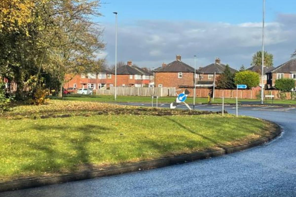 The aftermath of the crash at Hilden Island in Padgate