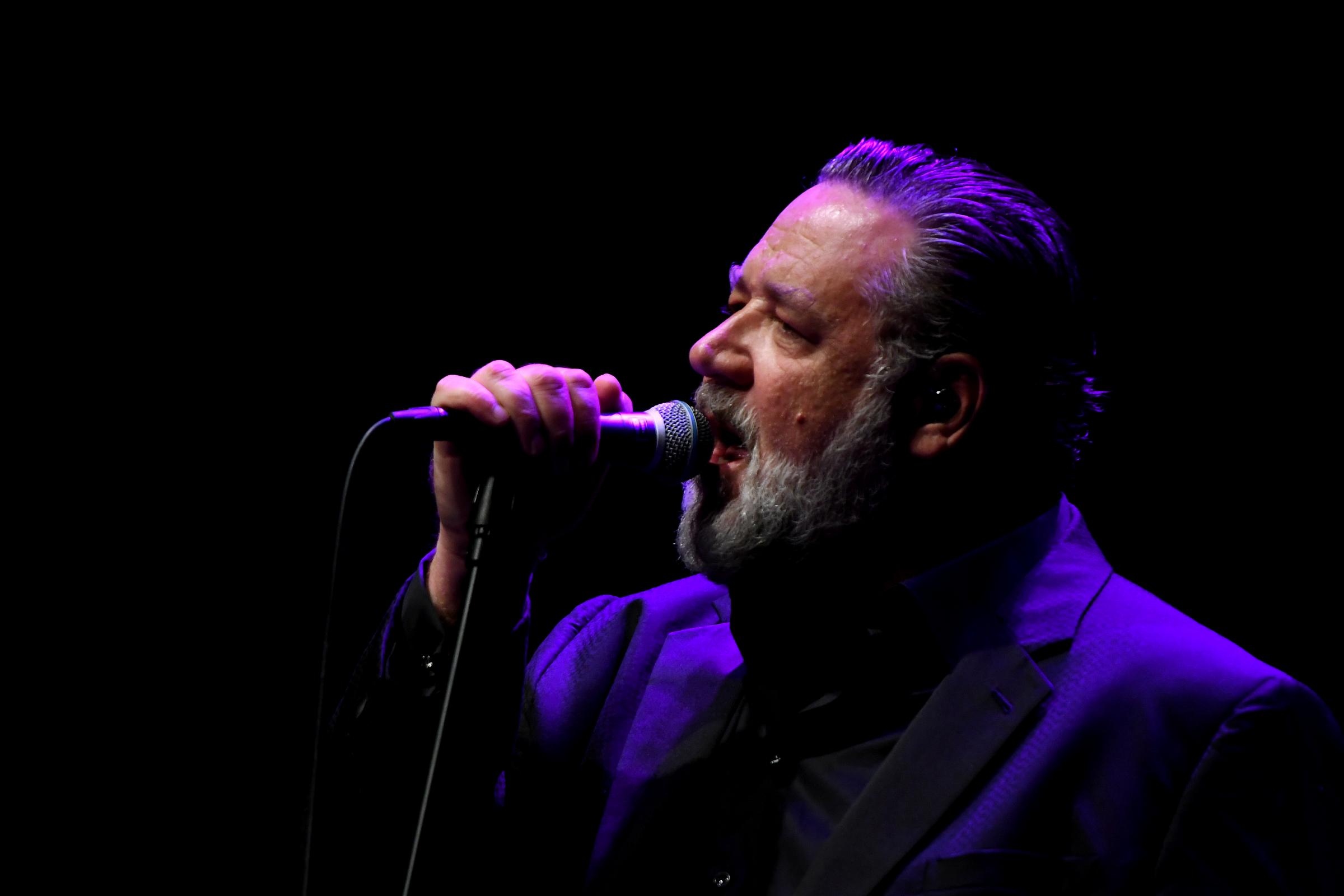 Russell Crowe performing at Parr Hall in Warrington. Picture: Dave Gillespie