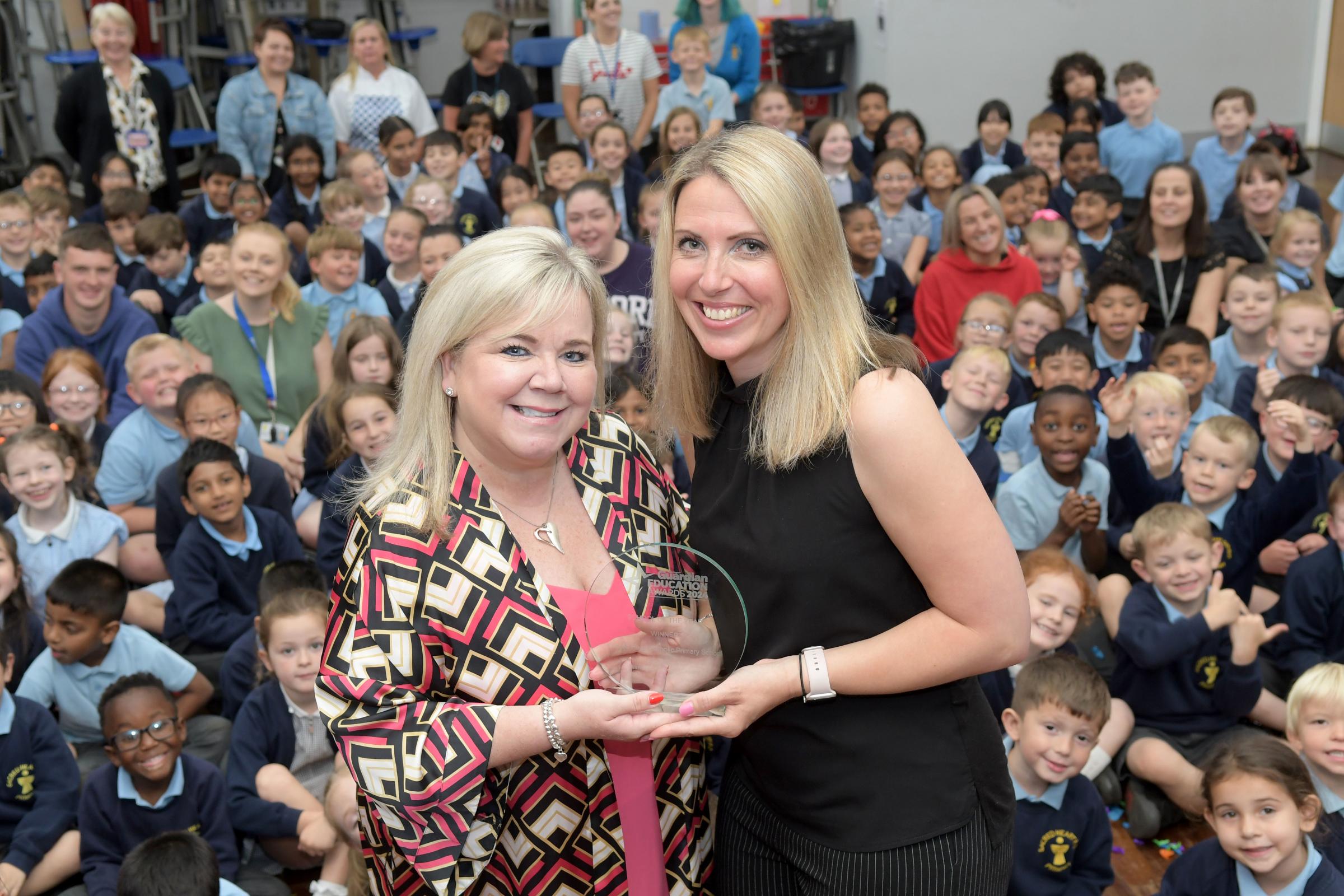 Head teacher Colleen Everett with the Warrington Guardians Heidi Summerfield