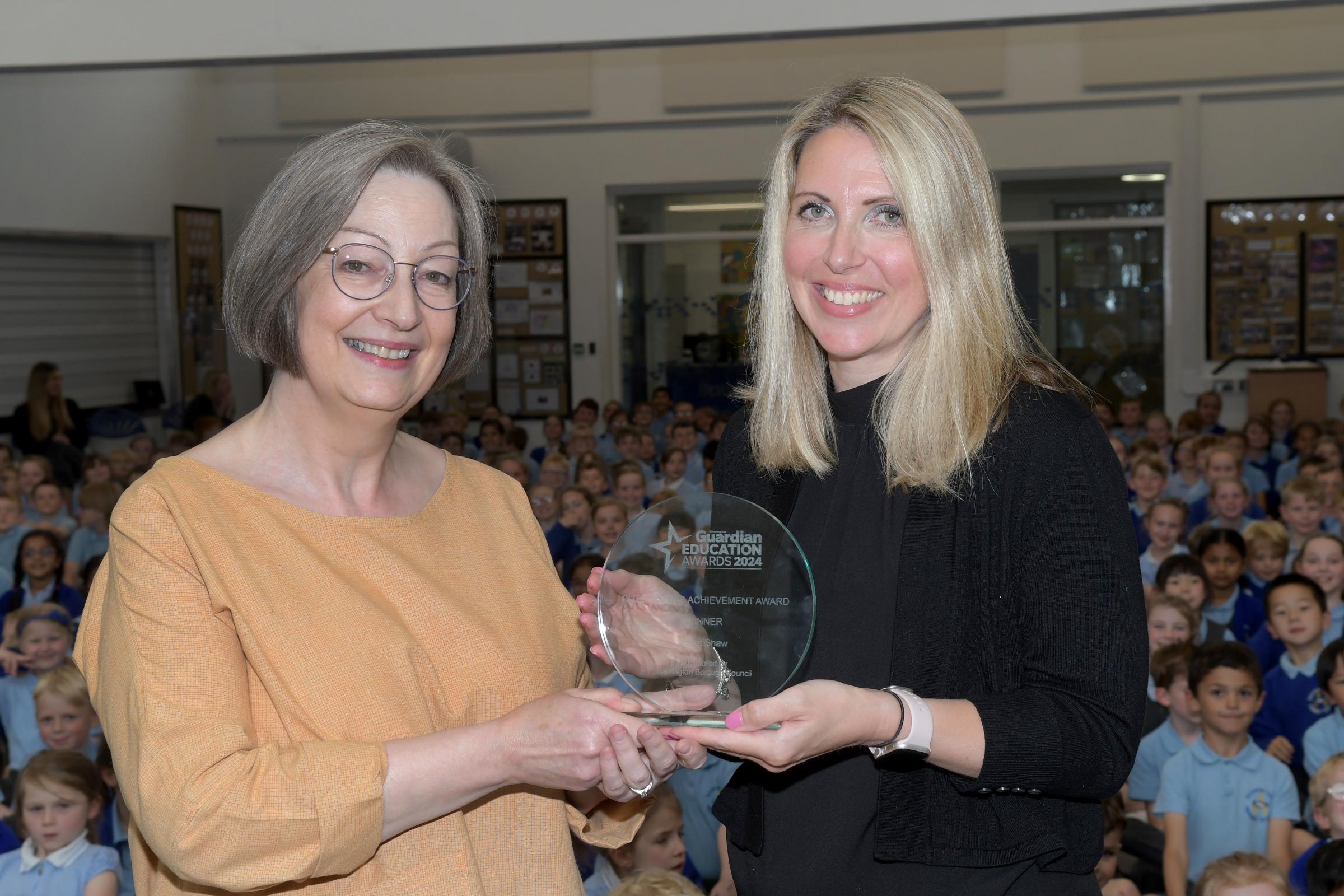 Award winner Janet Shaw and the Warrington Guardians Heidi Summerfield