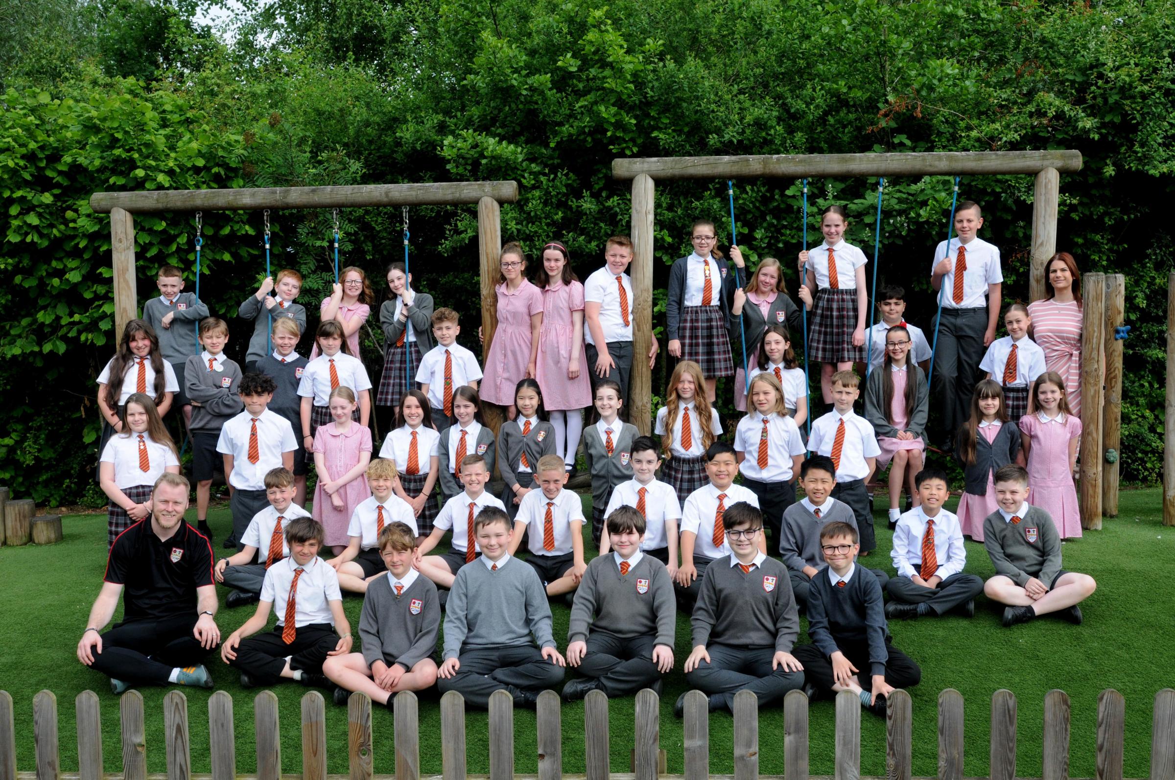 Mr David Ellis, Mrs Nia Williams and Mr Tom Gawnes class at Great Sankey Primary School