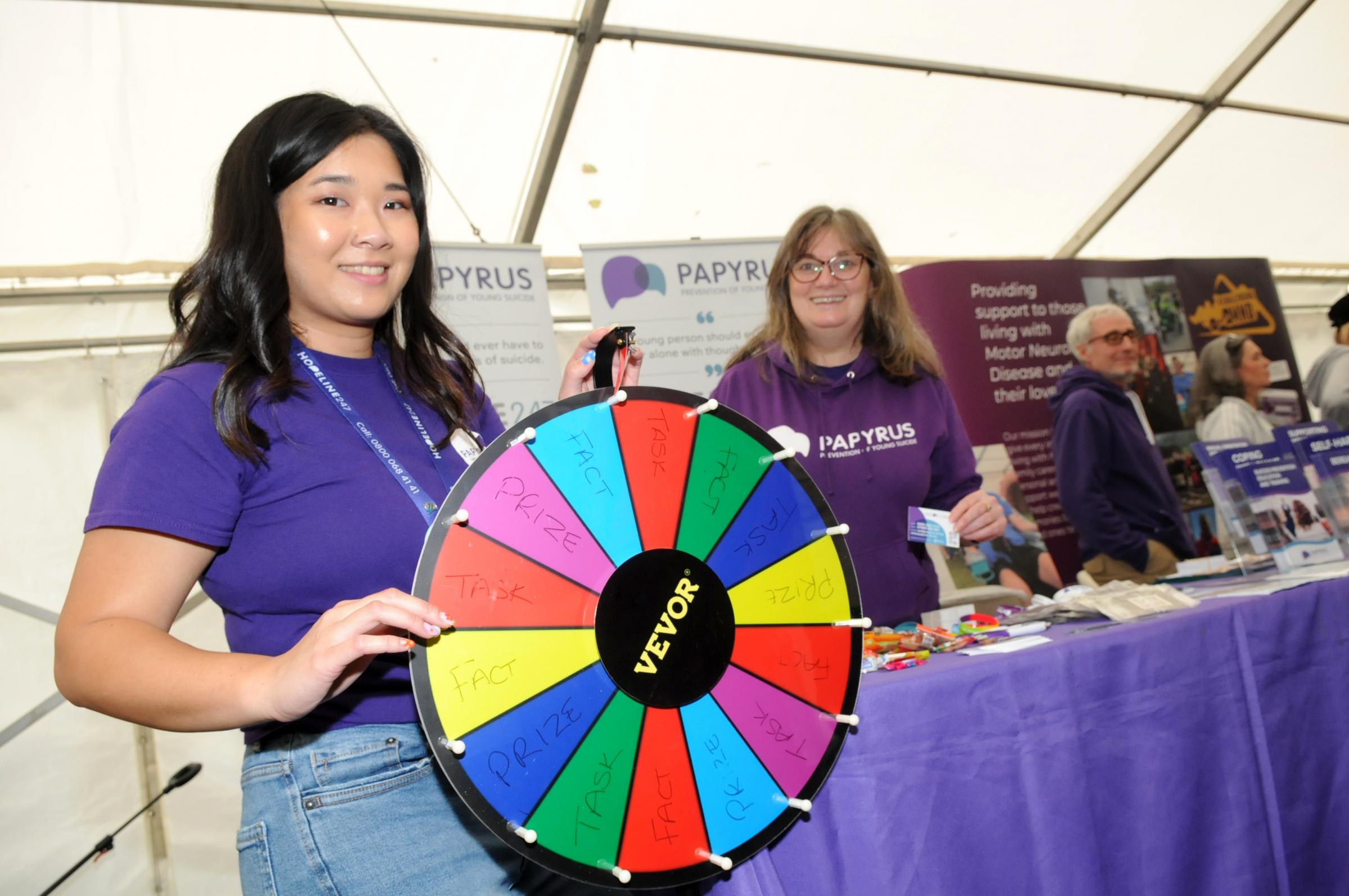 The DAD Papyrus wheel spin stall, featuring Jaydene Cheng and Christine Shaw