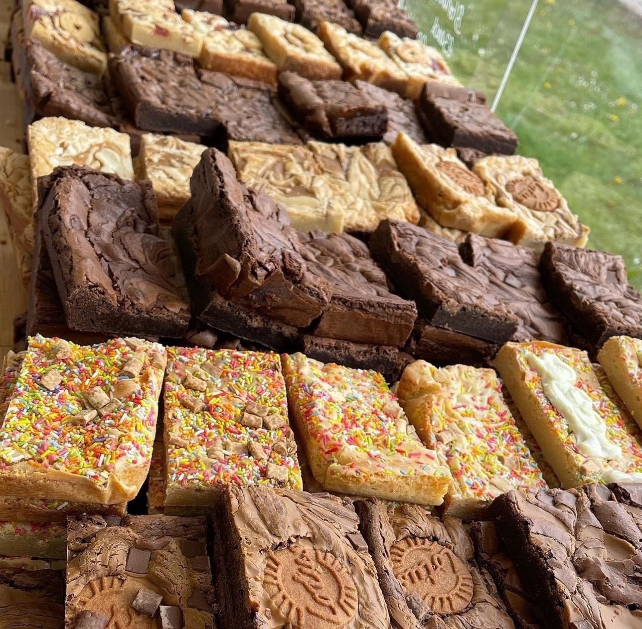 Brownies and blondies are made fresh each day by Graham