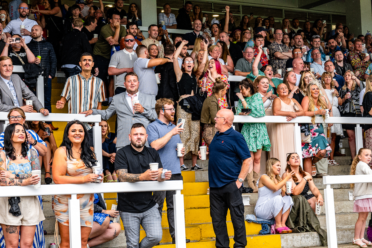 People enjoy Haydock Park as the racecourse welcomes Busted. Picture: Mark Ellis