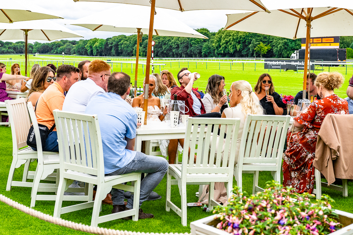 People enjoy Haydock Park as the racecourse welcomes Busted. Picture: Mark Ellis