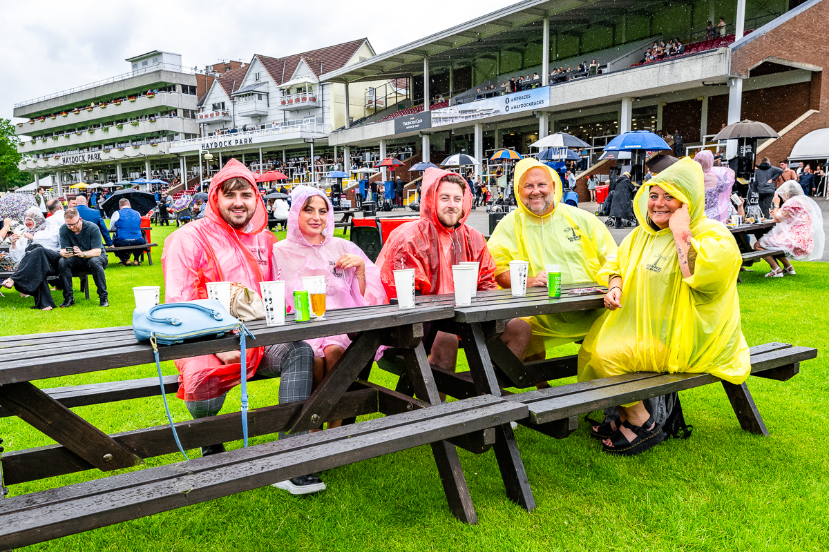 People enjoy Haydock Park as the racecourse welcomes Busted. Picture: Mark Ellis