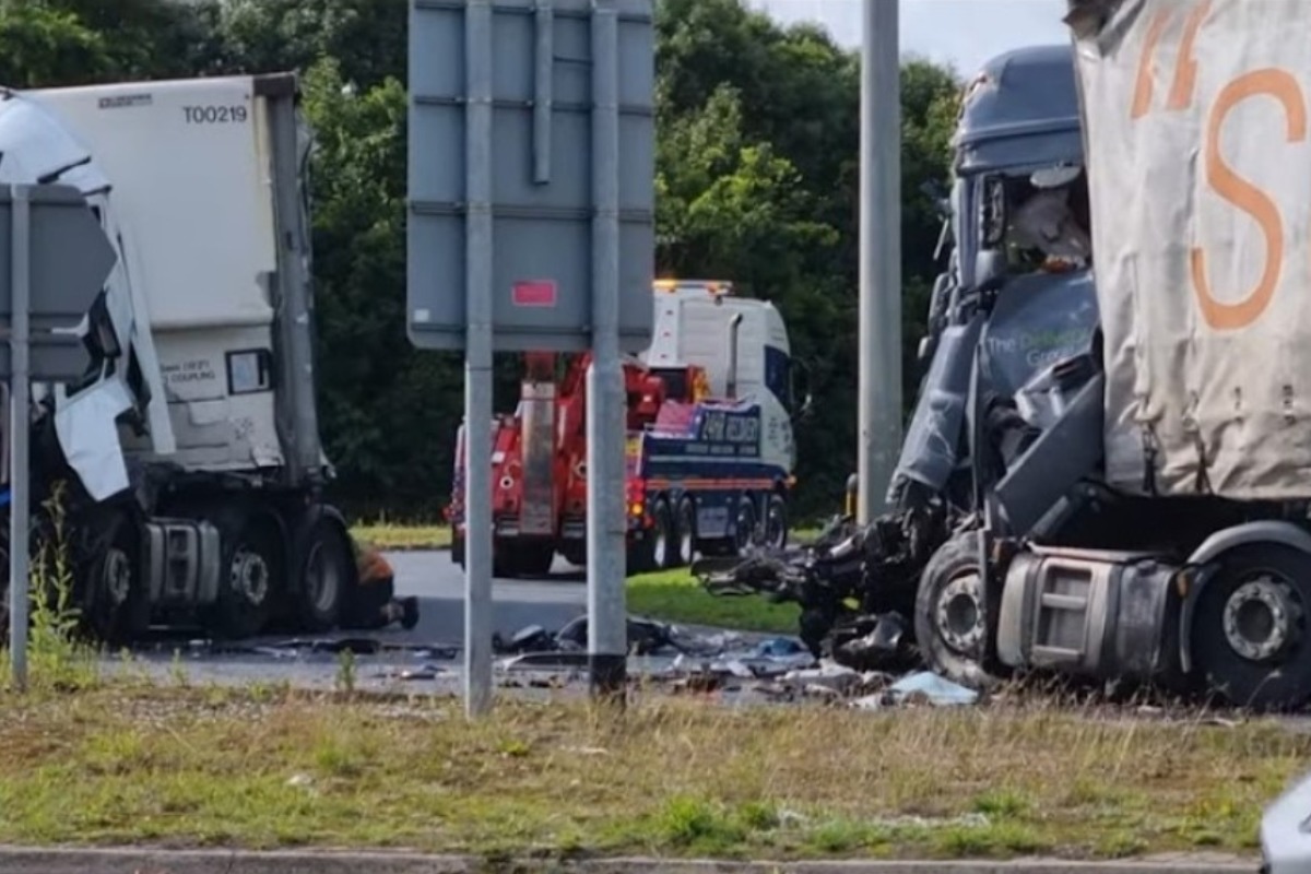 The scene of the crash on Daresbury Expressway. Picture: Stuart Phillips