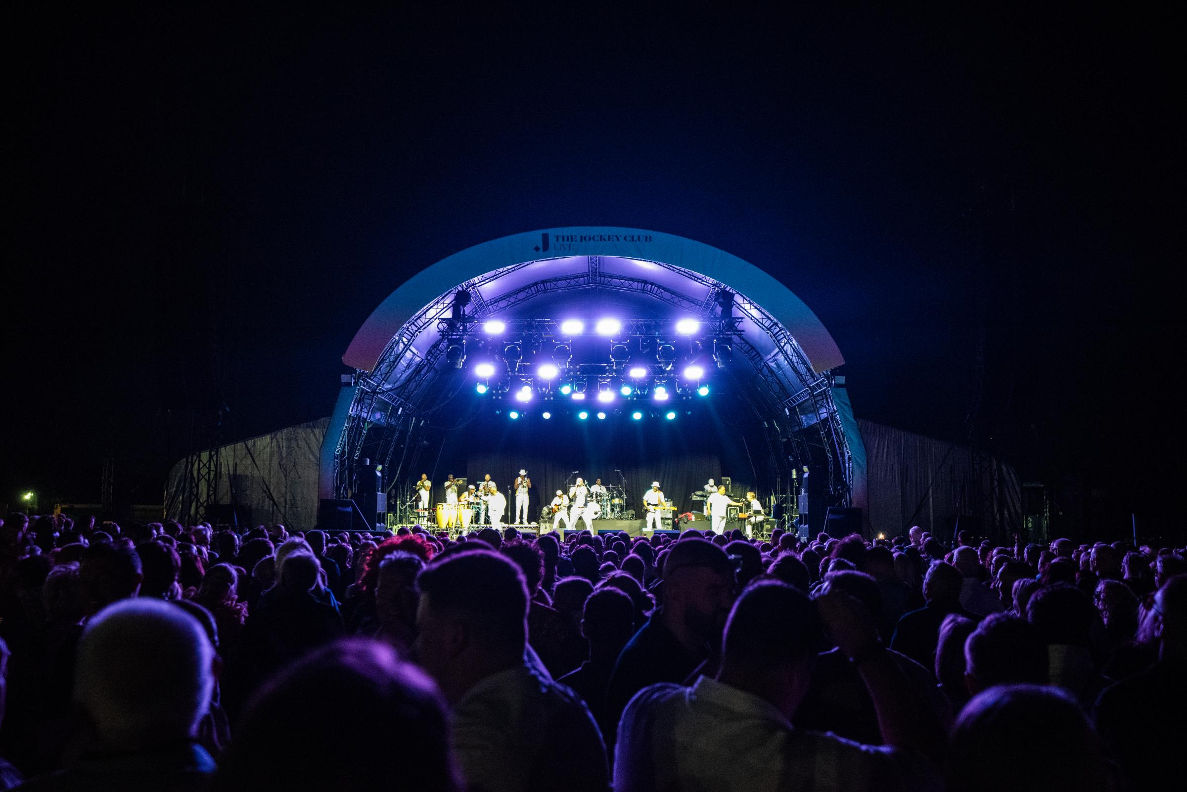 Earth, Wind and Fire performing at Haydock Park Racecourse. Picture: Chloe Dunscombe/Jockey Club Live