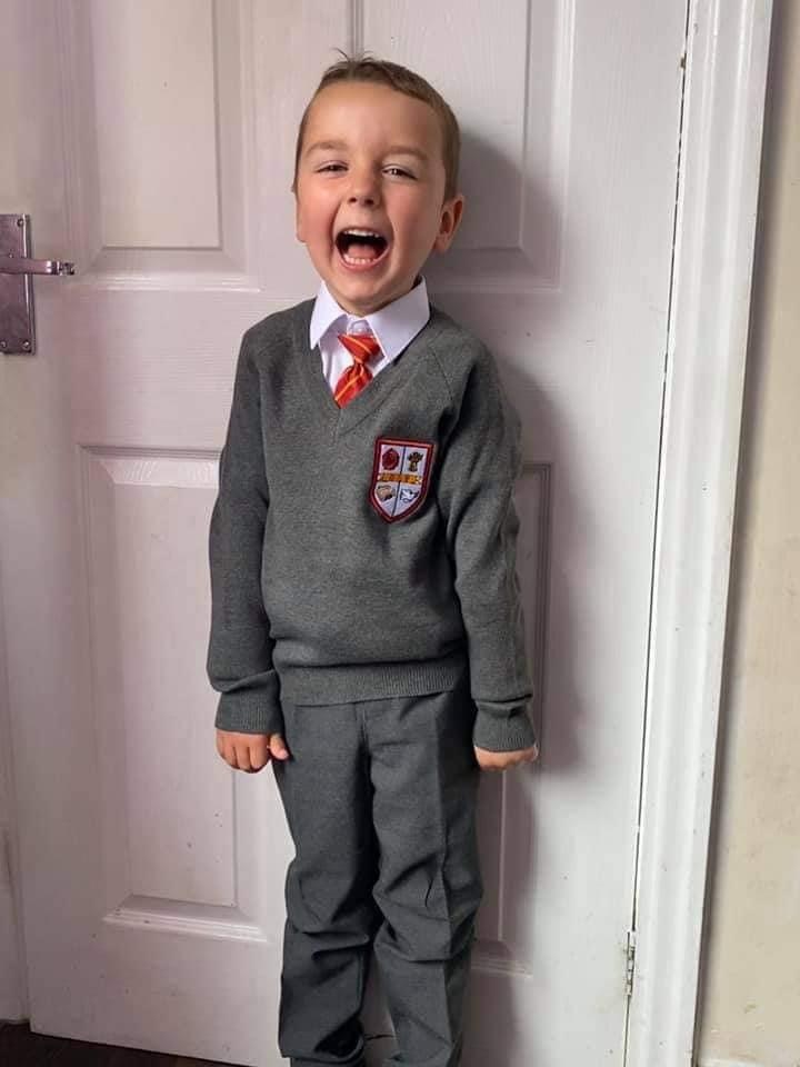 Lucas first day at school five years ago