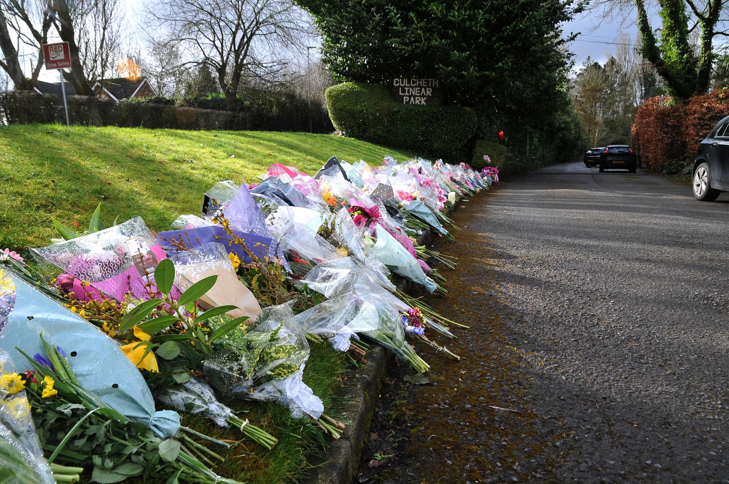 Floral tributes to Brianna were left at Culcheth Linear Park