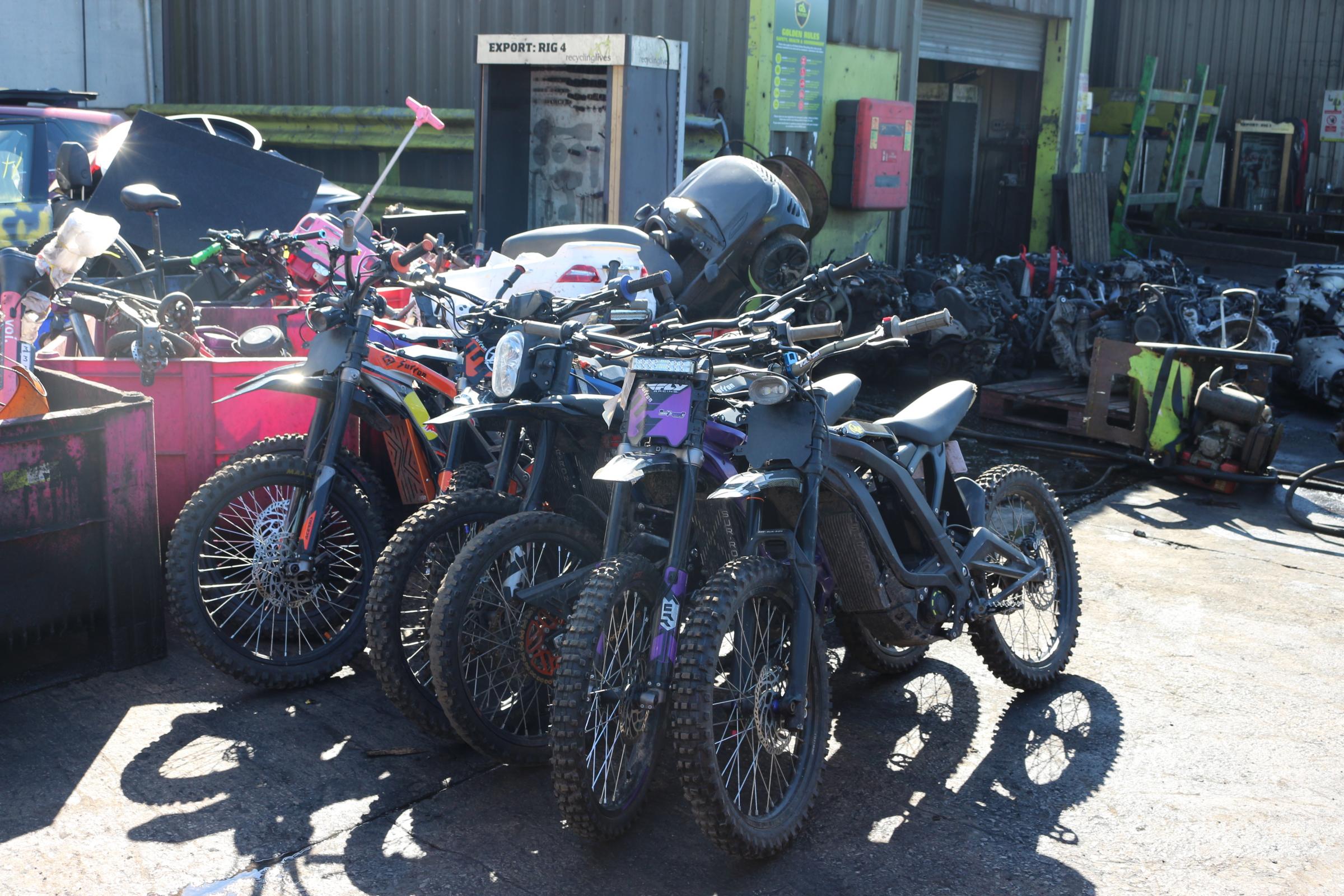 Bikes confiscated by Cheshire Police before being destroyed