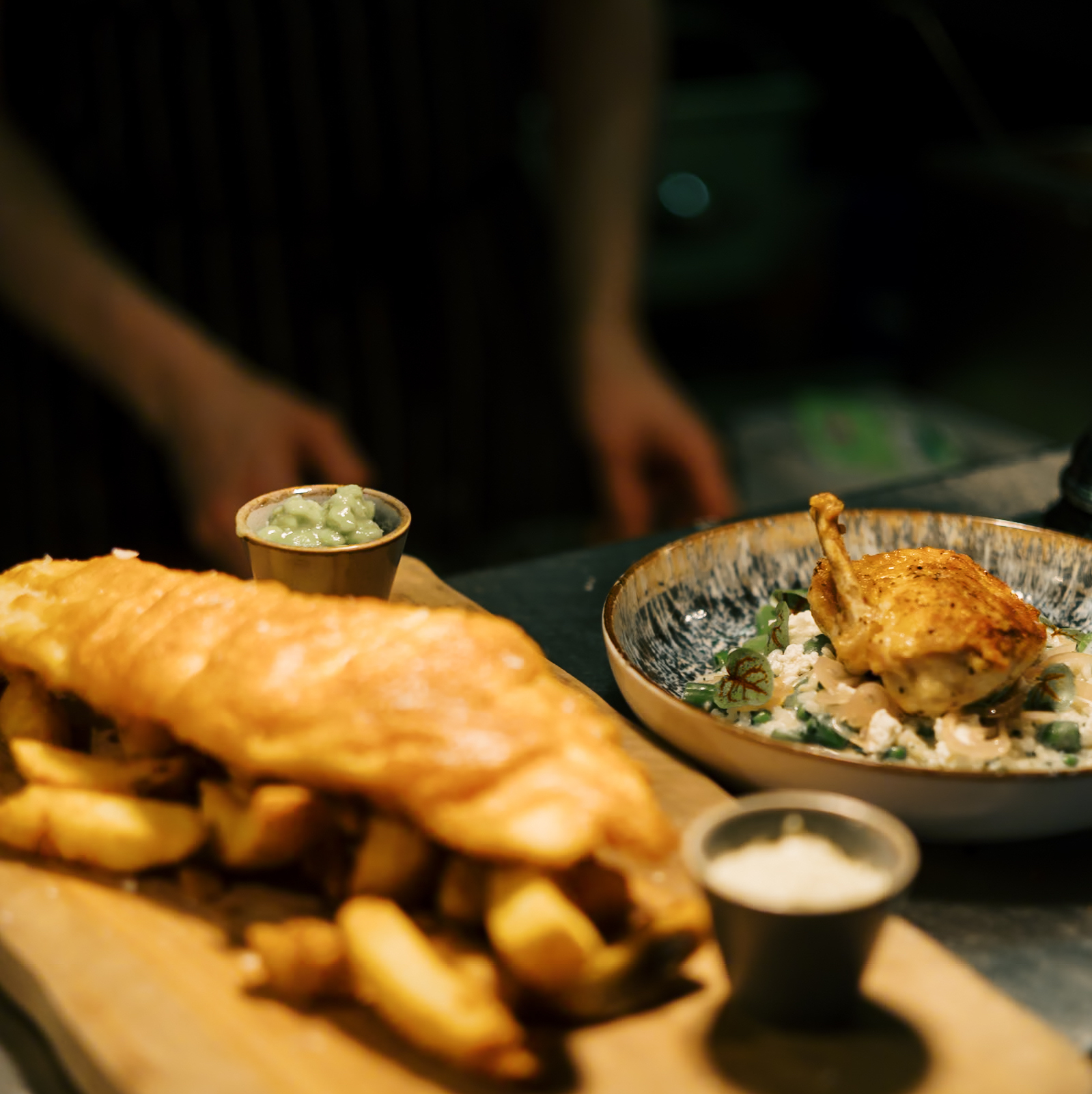 Fish and chips and chicken supreme